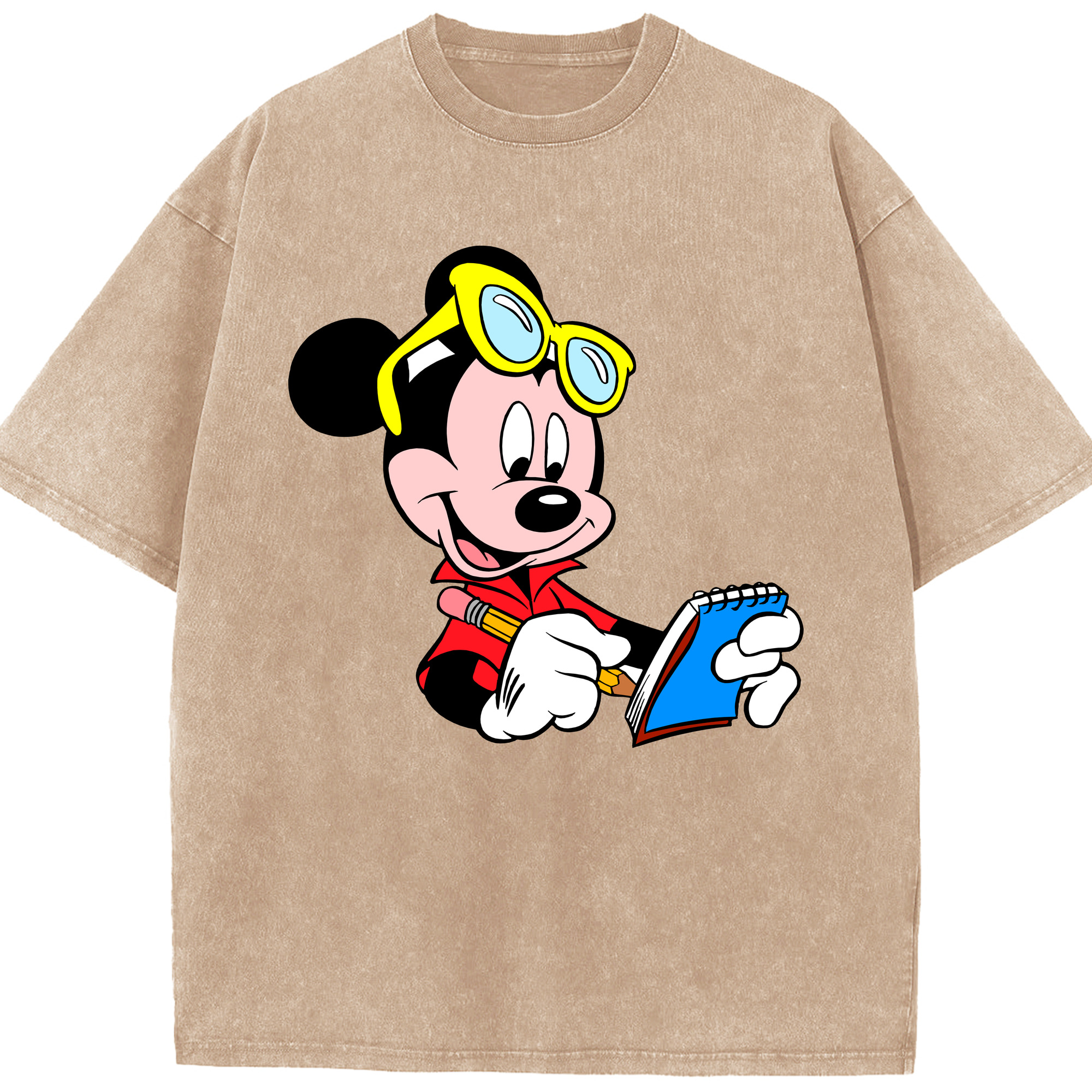 （画像用） ミッキーマウス Mickey Mouse 綿100% ヴィンテージ風 半袖Tシャツ（フロントプリント）