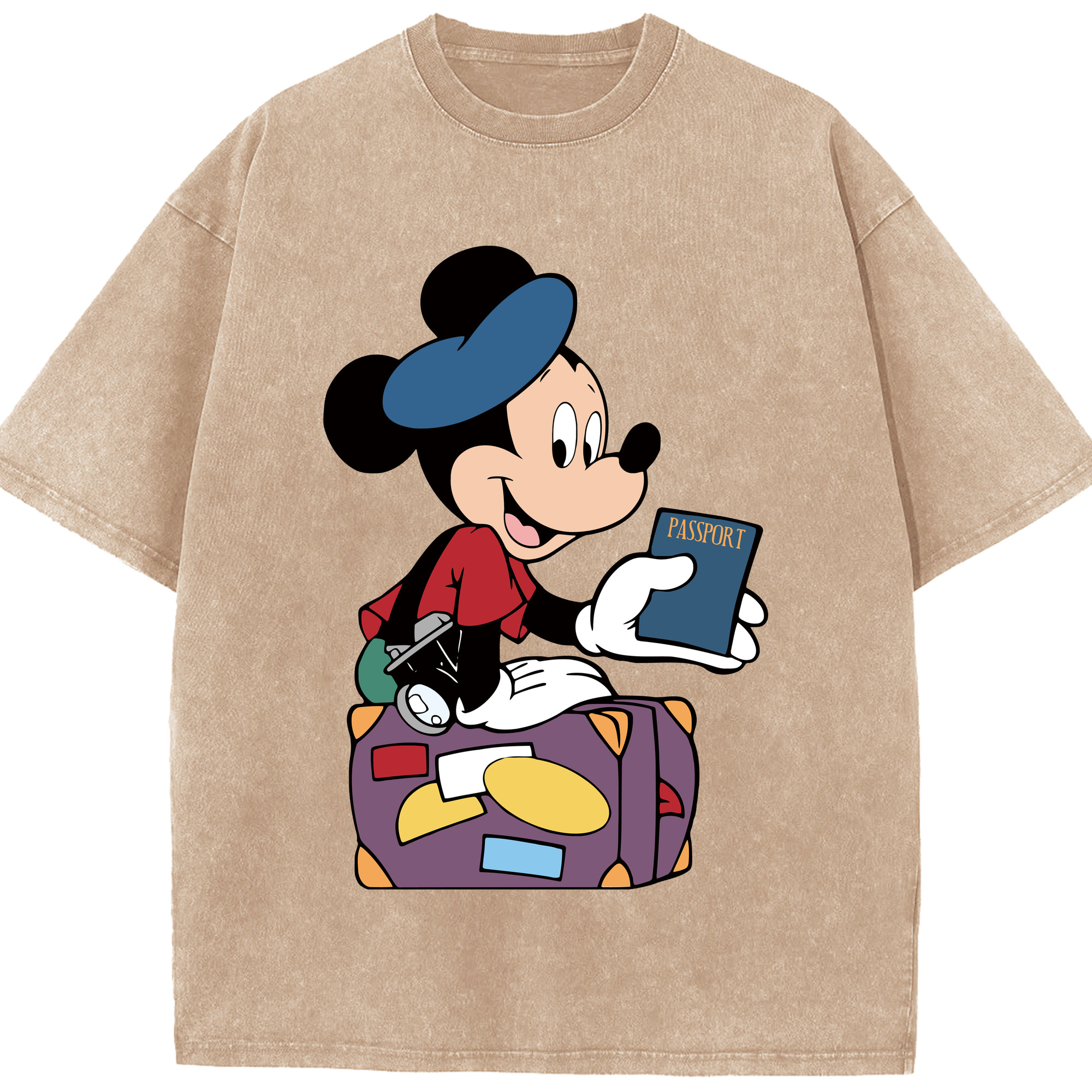 （画像用） ミッキーマウス Mickey Mouse 綿100% ヴィンテージ風 半袖Tシャツ（フロントプリント）