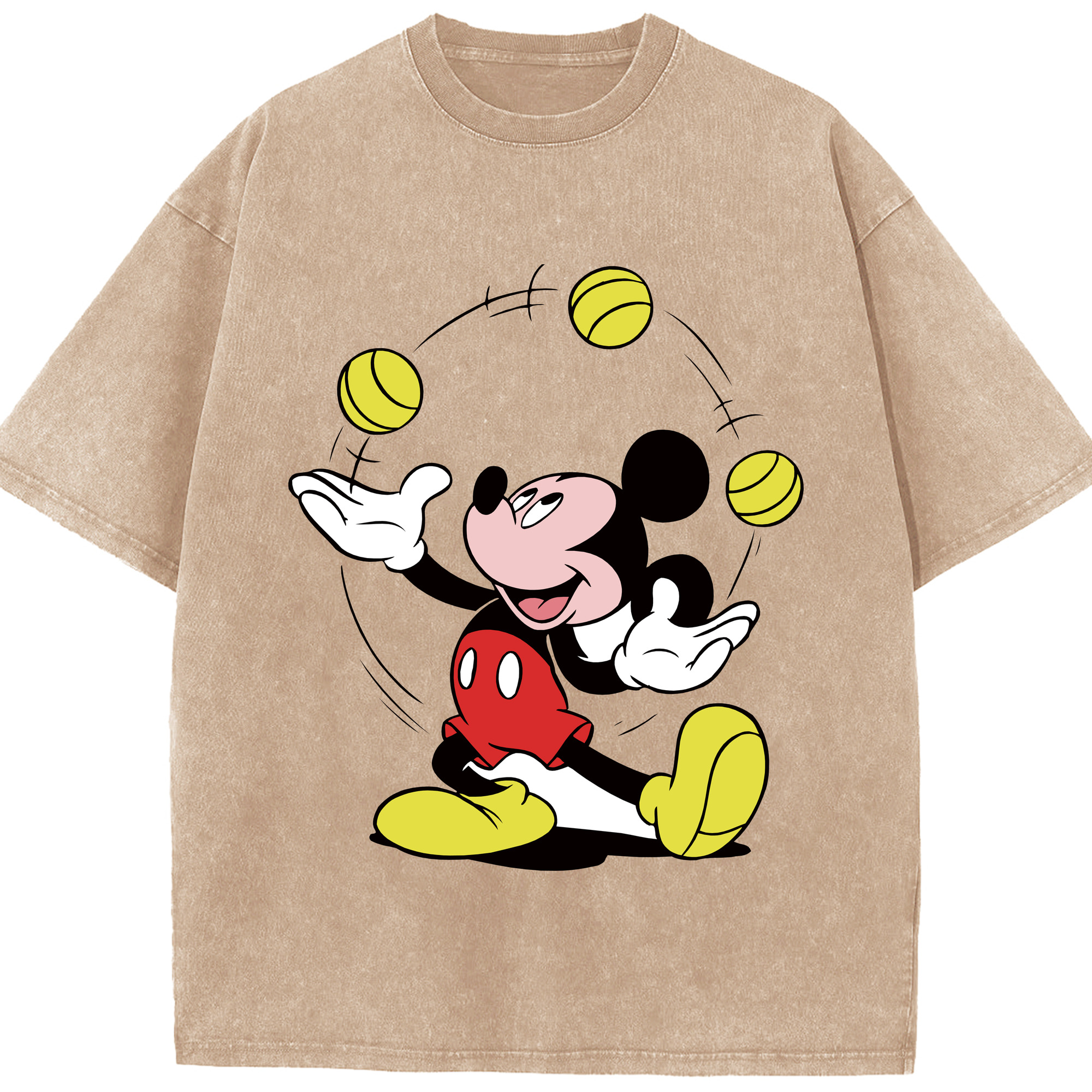（画像用） ミッキーマウス Mickey Mouse 綿100% ヴィンテージ風 半袖Tシャツ（フロントプリント）