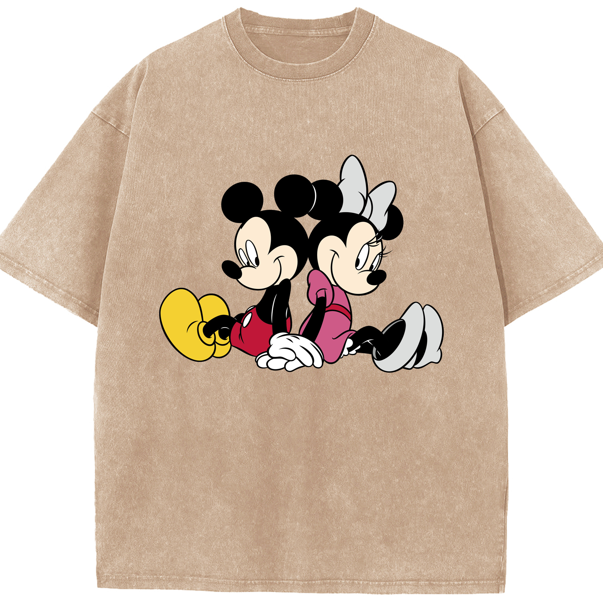 （画像用） ミッキーマウス Mickey Mouse 綿100% ヴィンテージ風 半袖Tシャツ（フロントプリント）