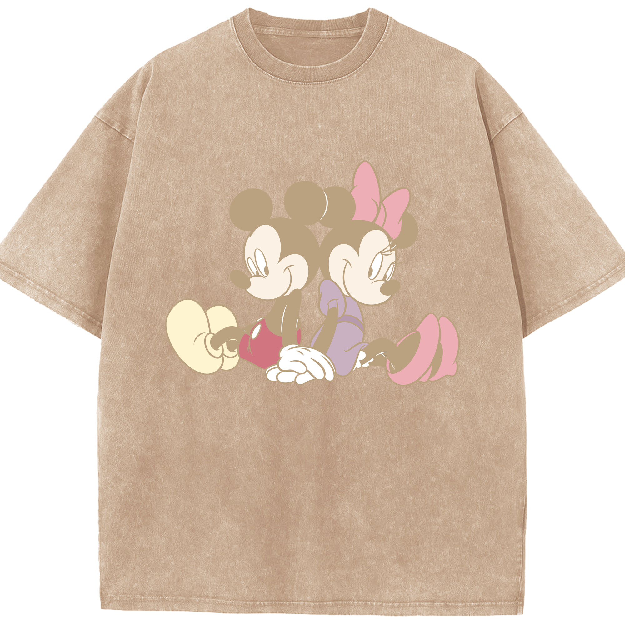 （画像用） ミッキーマウス Mickey Mouse 綿100% ヴィンテージ風 半袖Tシャツ（フロントプリント）
