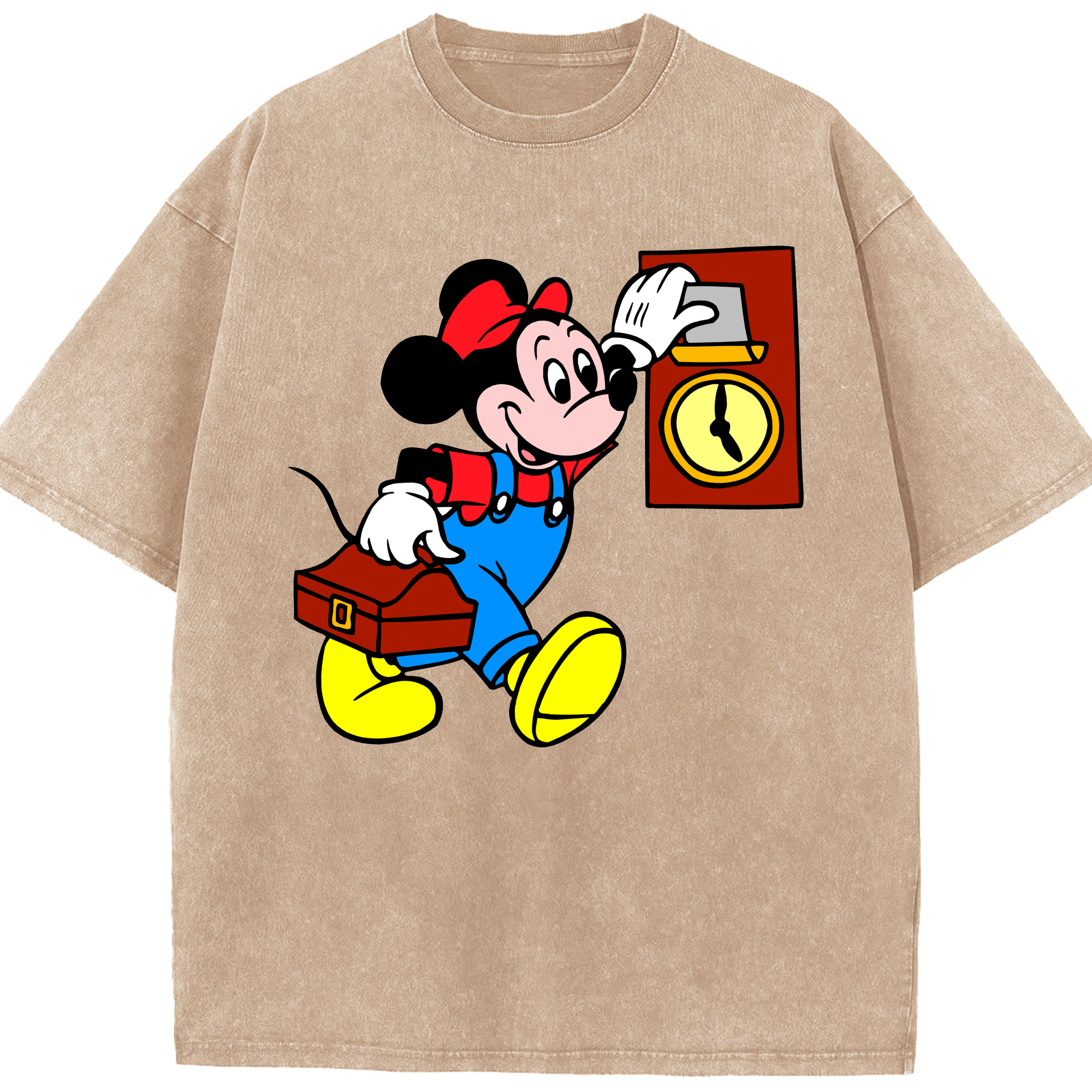 （画像用） ミッキーマウス Mickey Mouse 綿100% ヴィンテージ風 半袖Tシャツ（フロントプリント）