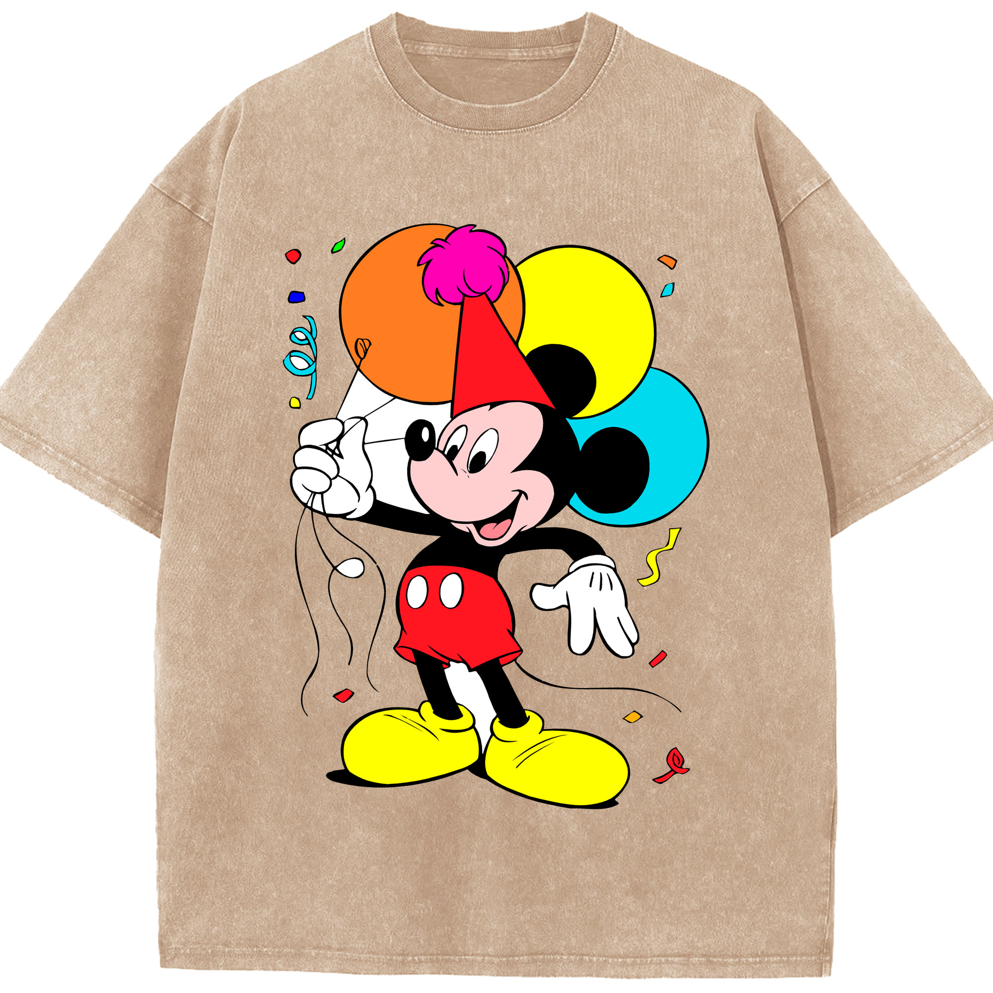 （画像用） ミッキーマウス Mickey Mouse 綿100% ヴィンテージ風 半袖Tシャツ（フロントプリント）