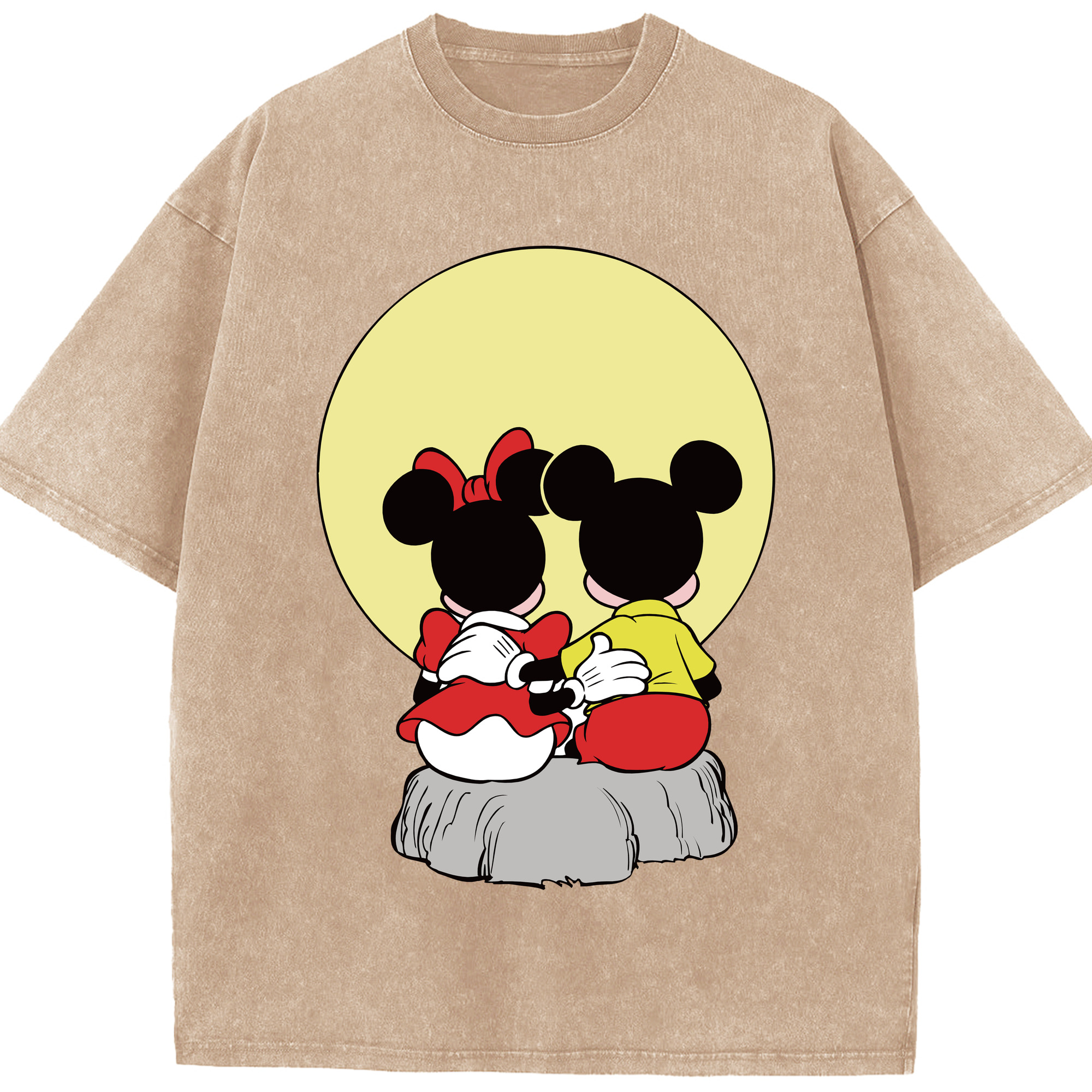 （画像用） ミッキーマウス Mickey Mouse 綿100% ヴィンテージ風 半袖Tシャツ（フロントプリント）