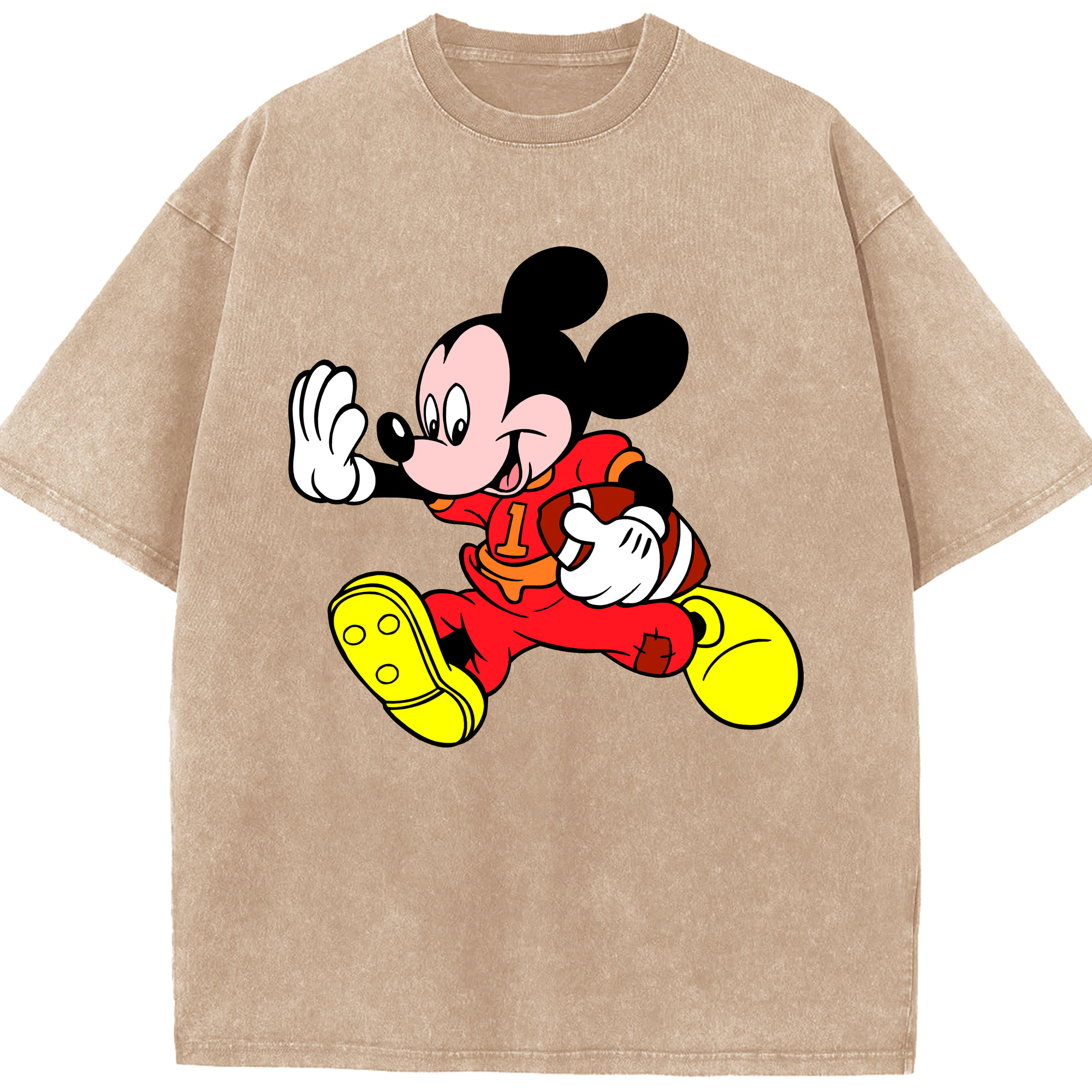 （画像用） ミッキーマウス Mickey Mouse 綿100% ヴィンテージ風 半袖Tシャツ（フロントプリント）