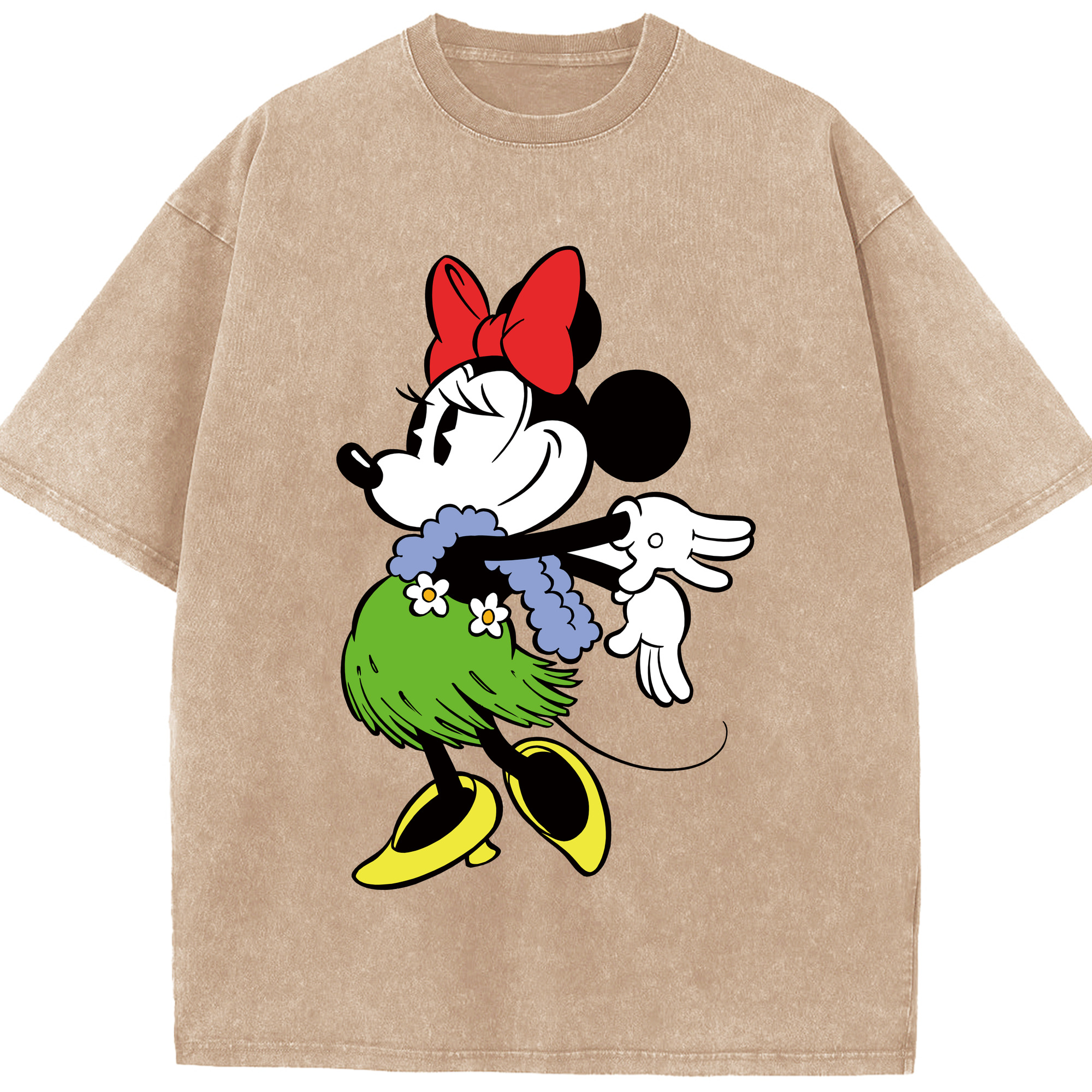 （画像用） ミッキーマウス Mickey Mouse 綿100% ヴィンテージ風 半袖Tシャツ（フロントプリント）