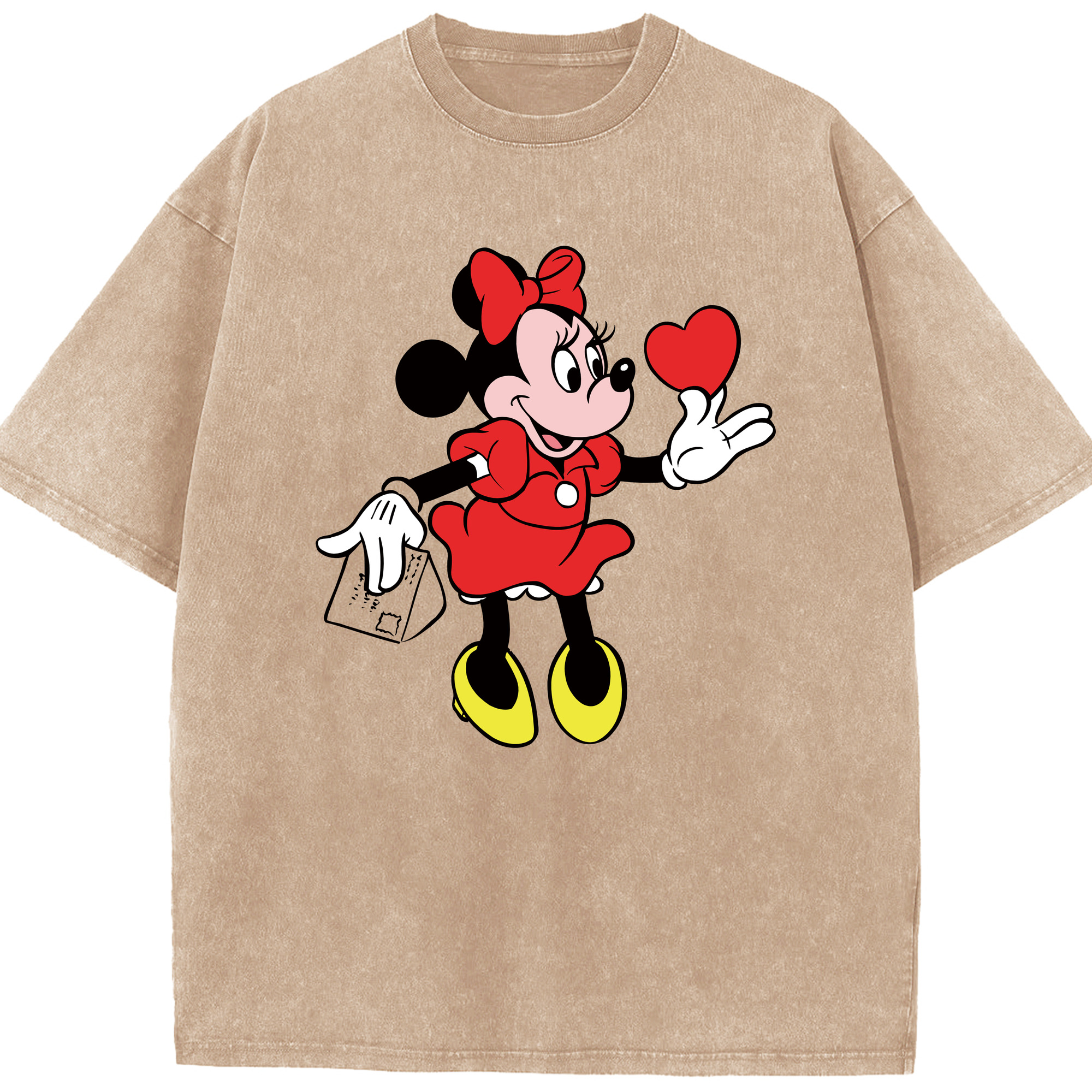 （画像用） ミッキーマウス Mickey Mouse 綿100% ヴィンテージ風 半袖Tシャツ（フロントプリント）