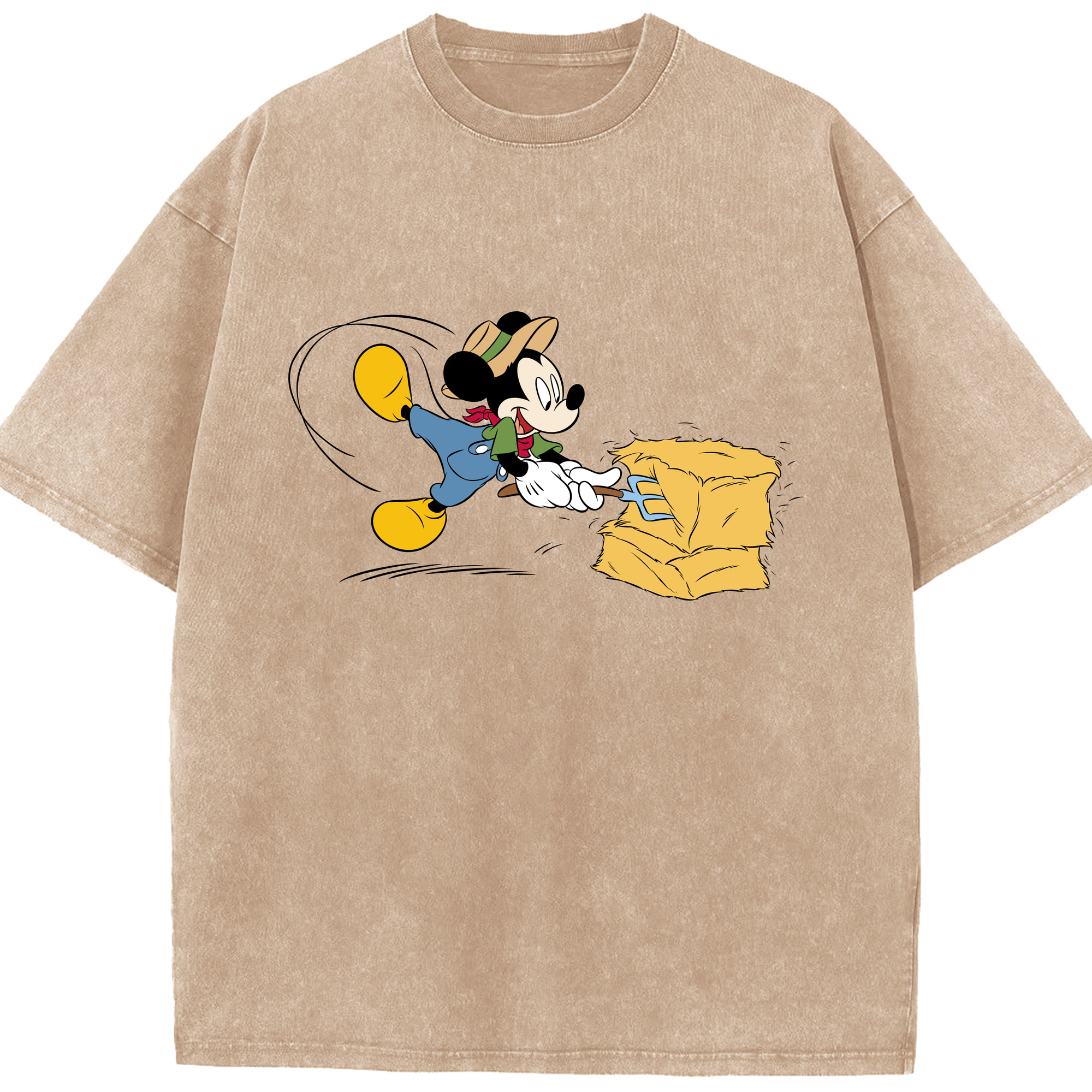 （画像用） ミッキーマウス Mickey Mouse 綿100% ヴィンテージ風 半袖Tシャツ（フロントプリント）
