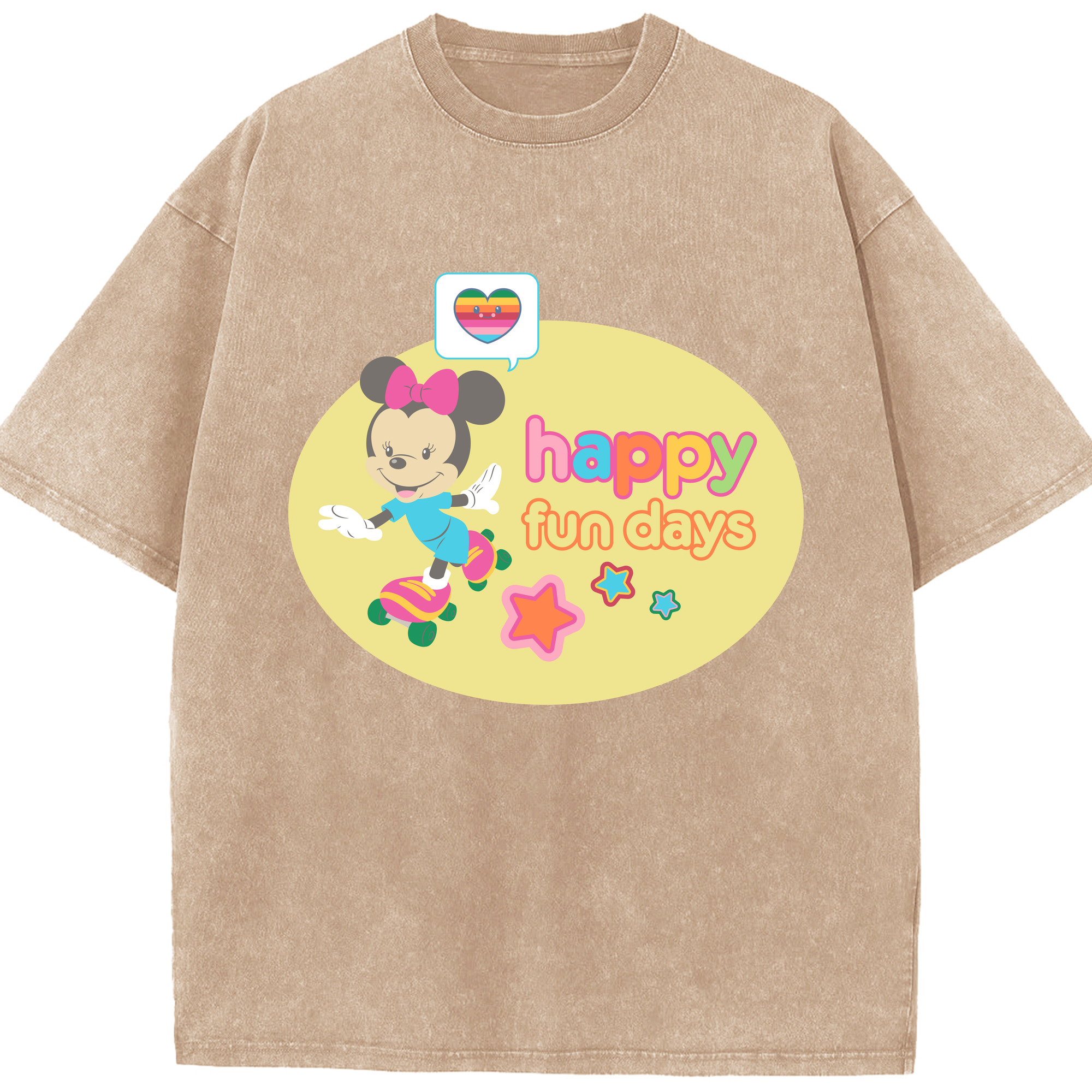 ミッキーマウス Mickey Mouse 綿100% ヴィンテージ風 半袖Tシャツ（フロントプリント）