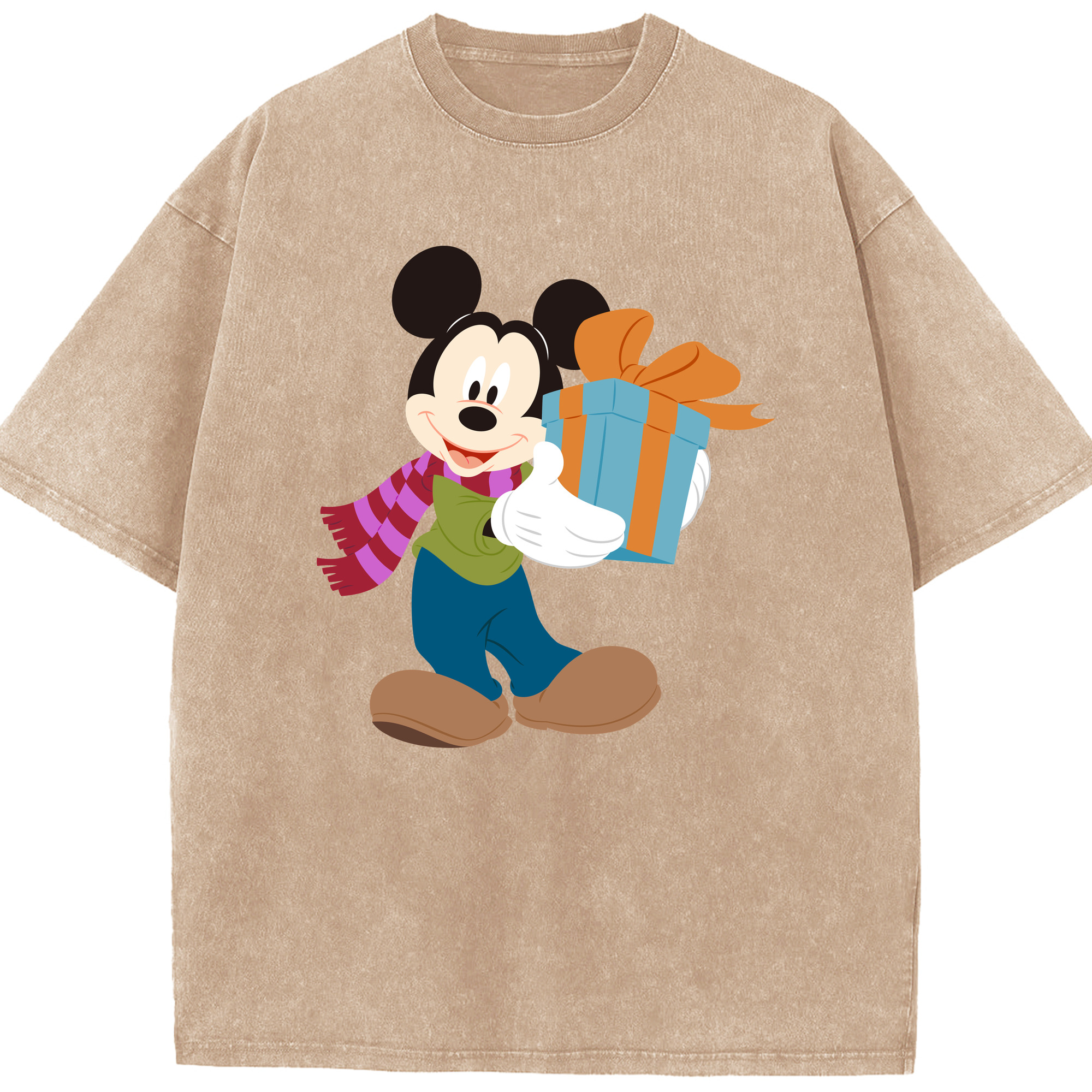 （画像用） ミッキーマウス Mickey Mouse 綿100% ヴィンテージ風 半袖Tシャツ（フロントプリント）
