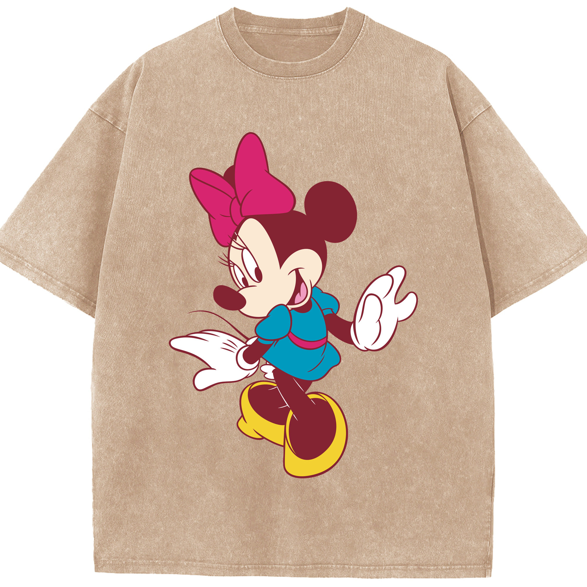 （画像用） ミッキーマウス Mickey Mouse 綿100% ヴィンテージ風 半袖Tシャツ（フロントプリント）