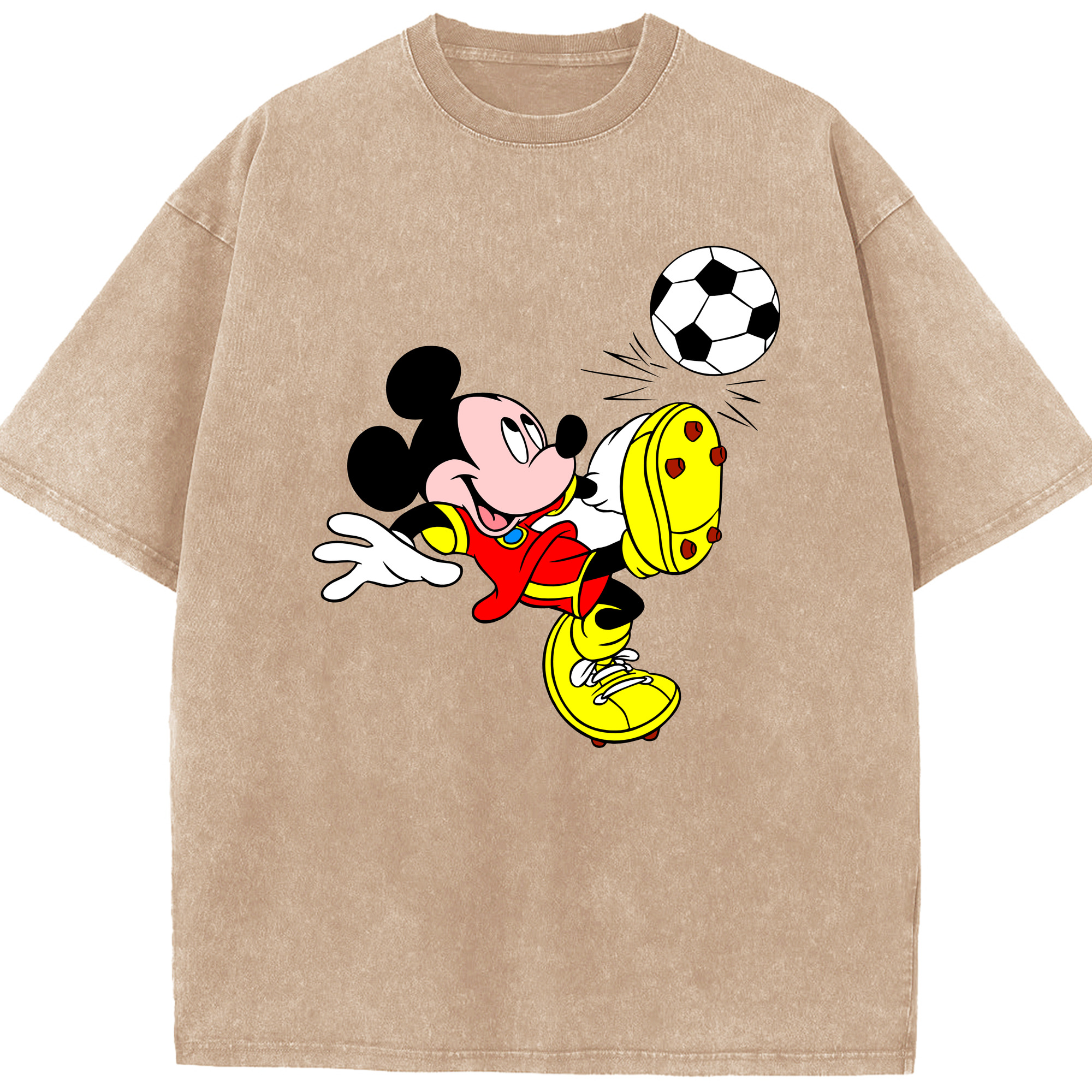 （画像用） ミッキーマウス Mickey Mouse 綿100% ヴィンテージ風 半袖Tシャツ（フロントプリント）