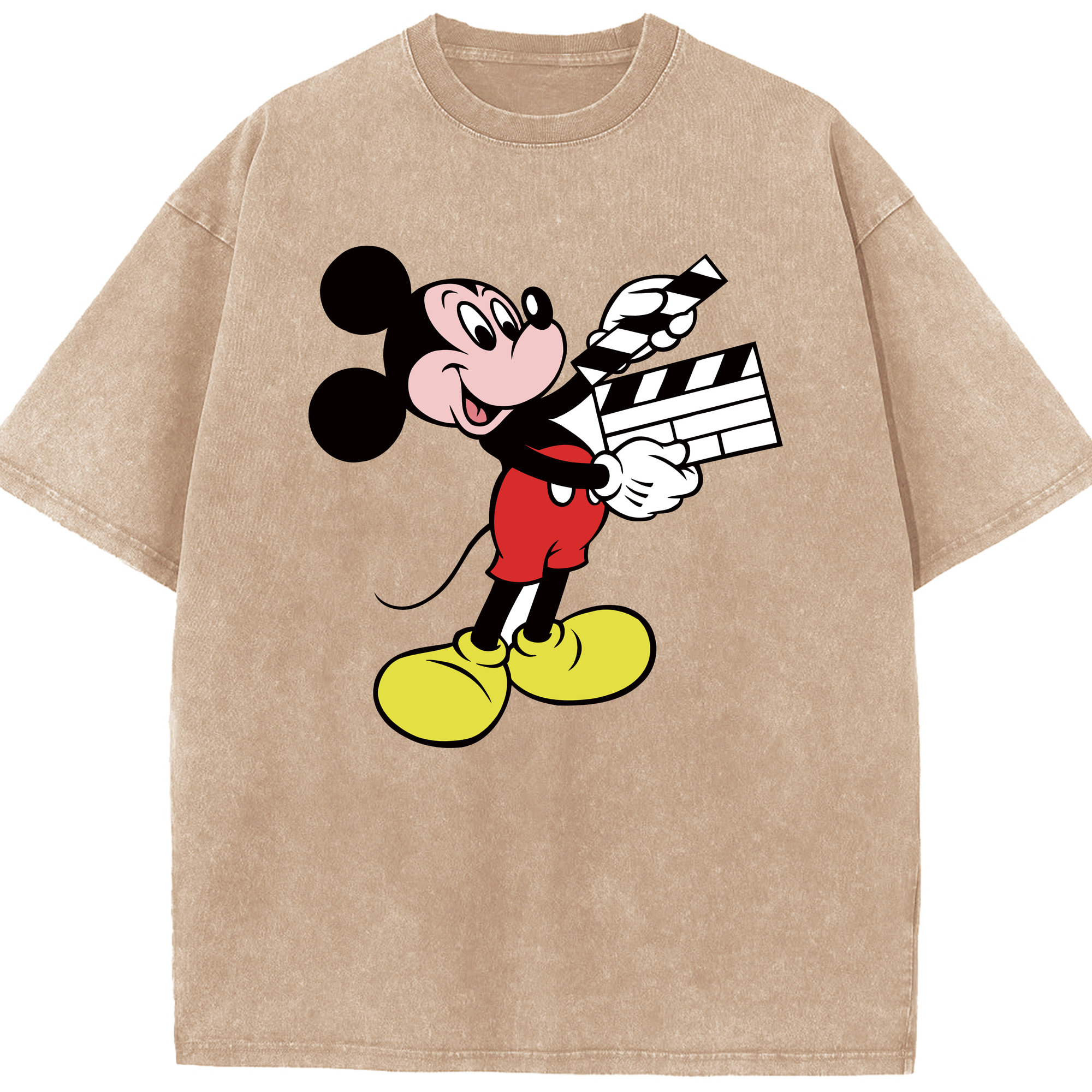 （画像用） ミッキーマウス Mickey Mouse 綿100% ヴィンテージ風 半袖Tシャツ（フロントプリント）