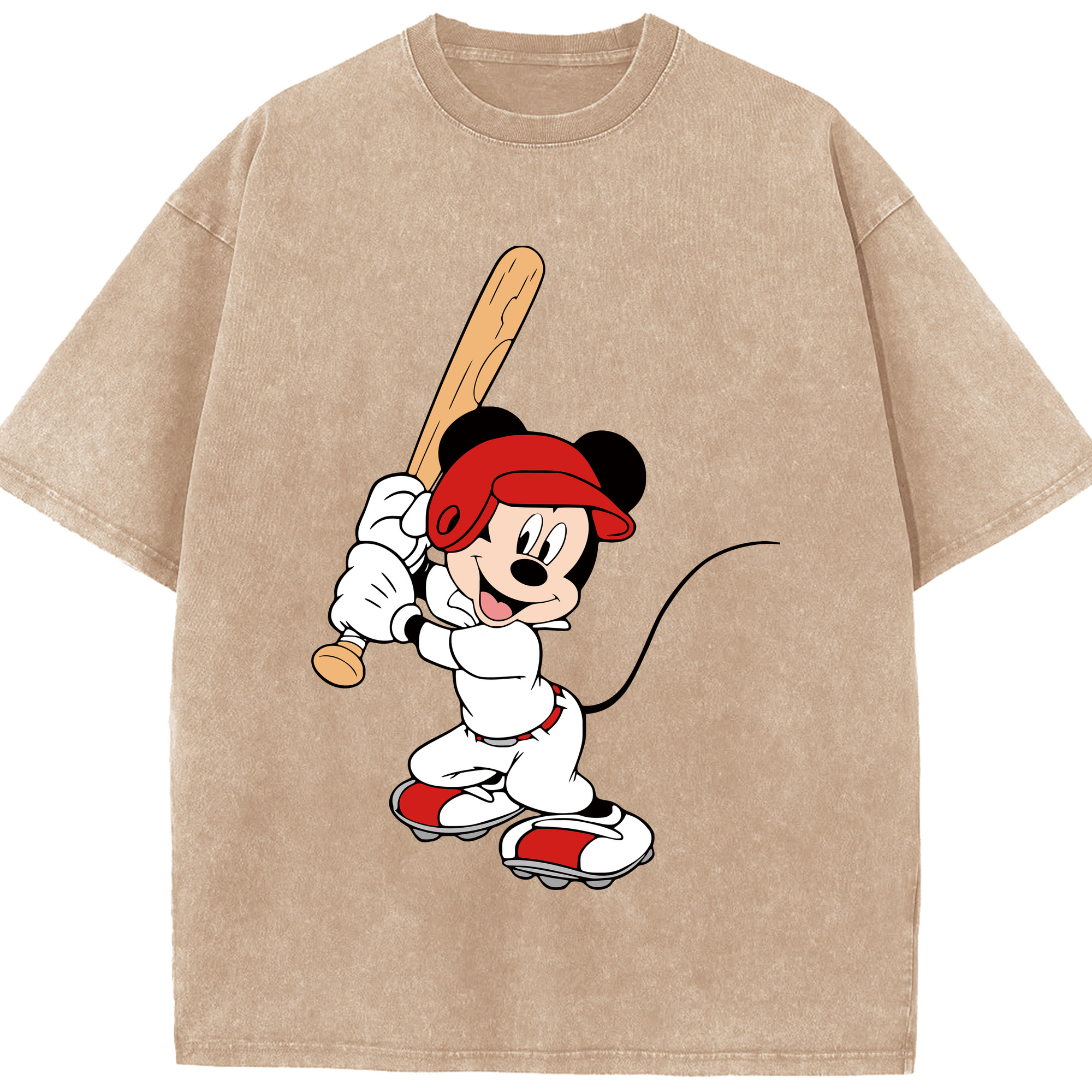 （画像用） ミッキーマウス Mickey Mouse 綿100% ヴィンテージ風 半袖Tシャツ（フロントプリント）