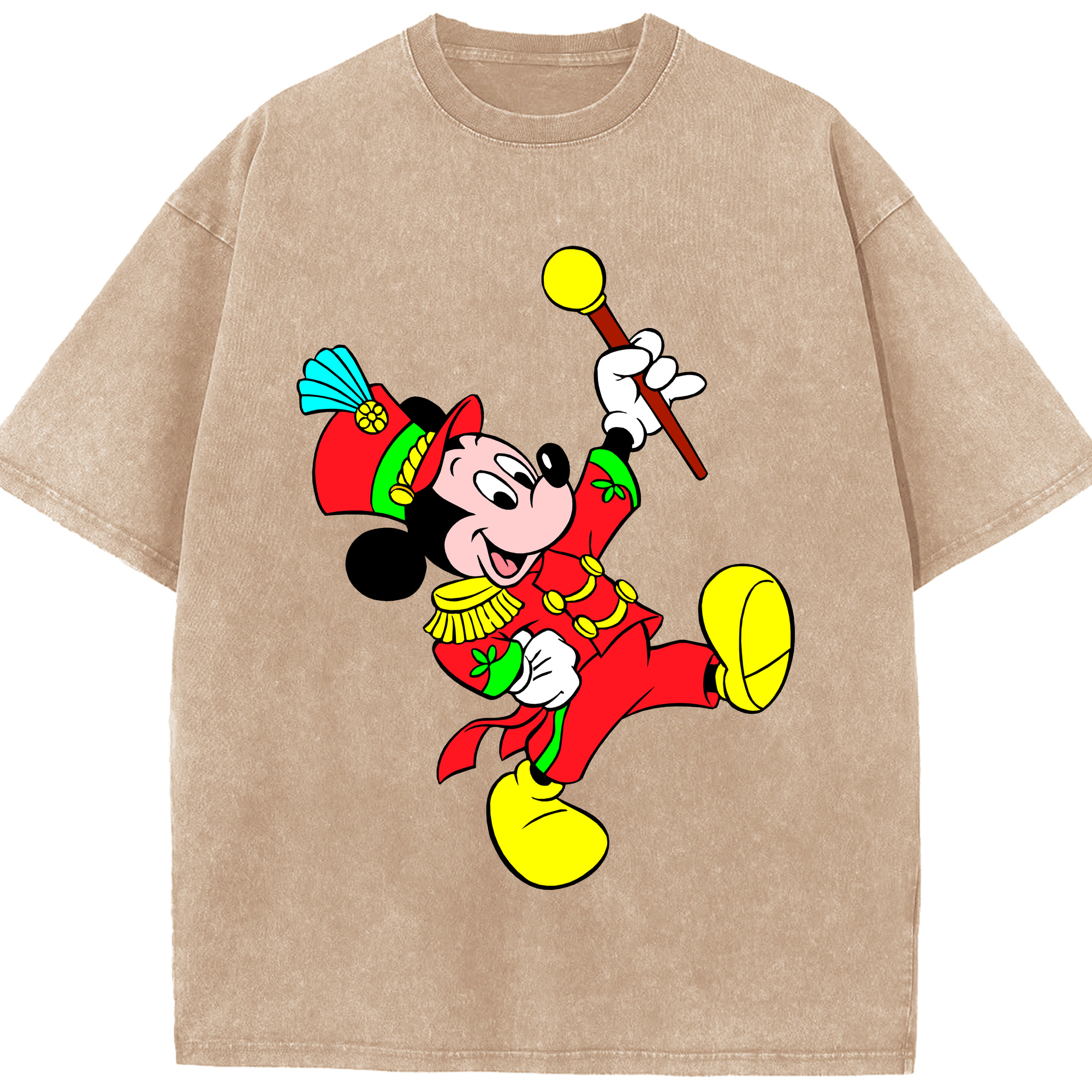 （画像用） ミッキーマウス Mickey Mouse 綿100% ヴィンテージ風 半袖Tシャツ（フロントプリント）