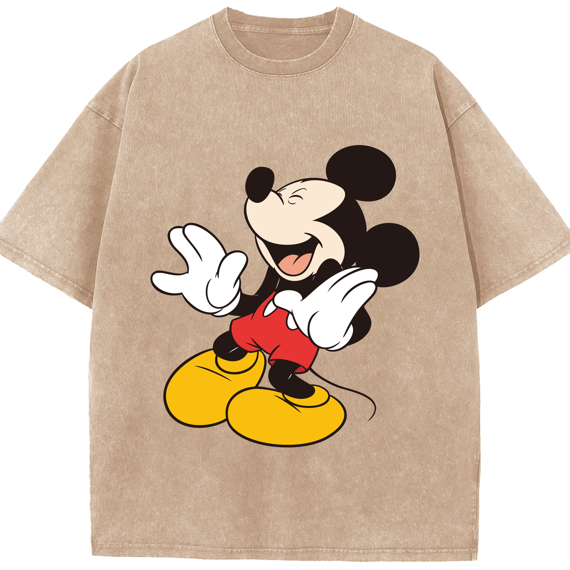 （画像用） ミッキーマウス Mickey Mouse 綿100% ヴィンテージ風 半袖Tシャツ（フロントプリント）