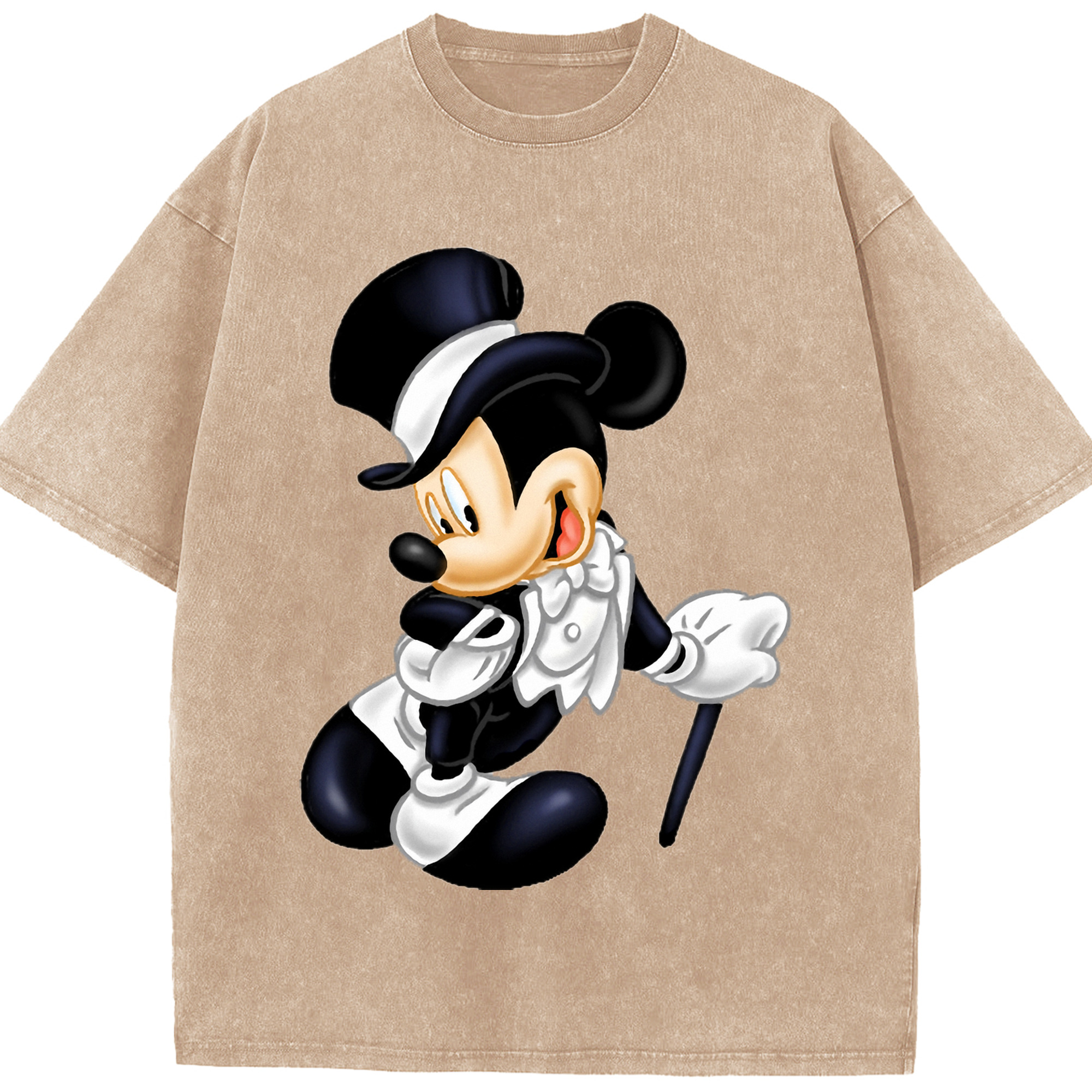 （画像用） ミッキーマウス Mickey Mouse 綿100% ヴィンテージ風 半袖Tシャツ（フロントプリント）