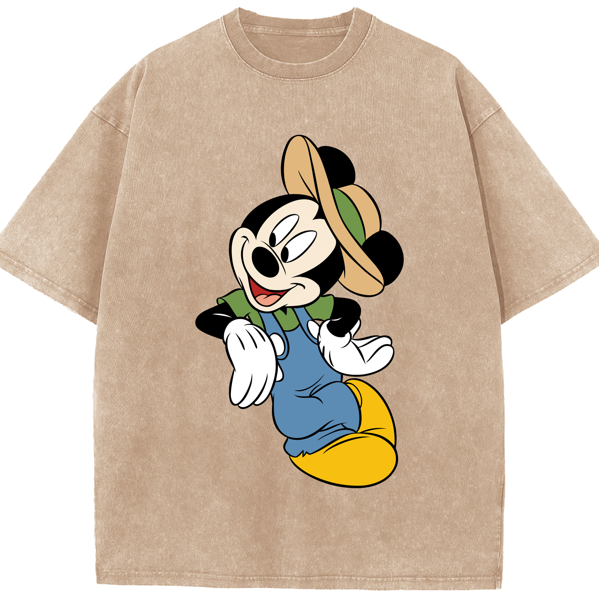 （画像用） ミッキーマウス Mickey Mouse 綿100% ヴィンテージ風 半袖Tシャツ（フロントプリント）
