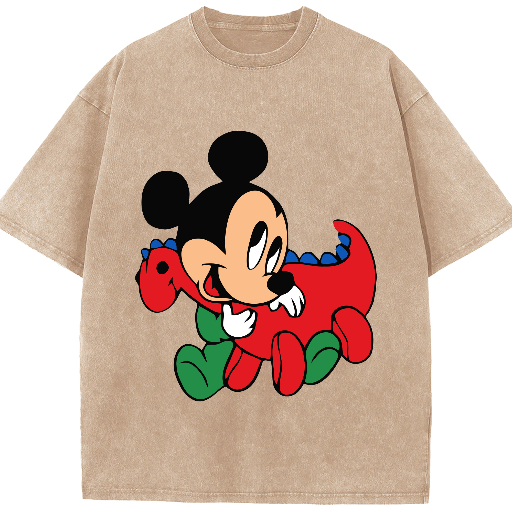 （画像用） ミッキーマウス Mickey Mouse 綿100% ヴィンテージ風 半袖Tシャツ（フロントプリント）