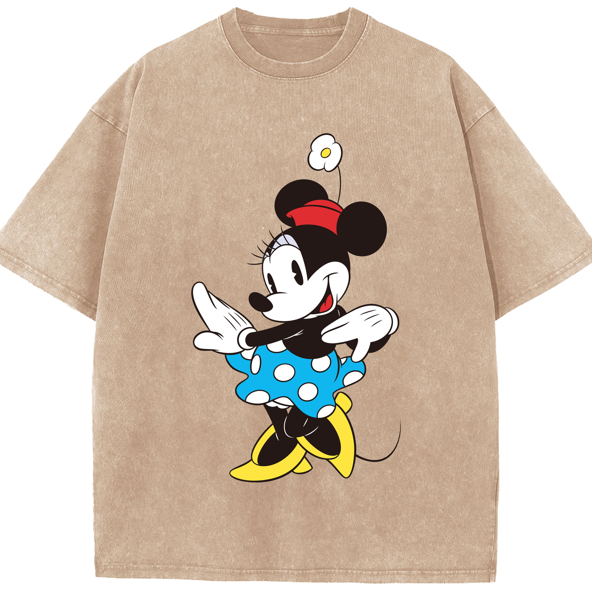 （画像用） ミッキーマウス Mickey Mouse 綿100% ヴィンテージ風 半袖Tシャツ（フロントプリント）