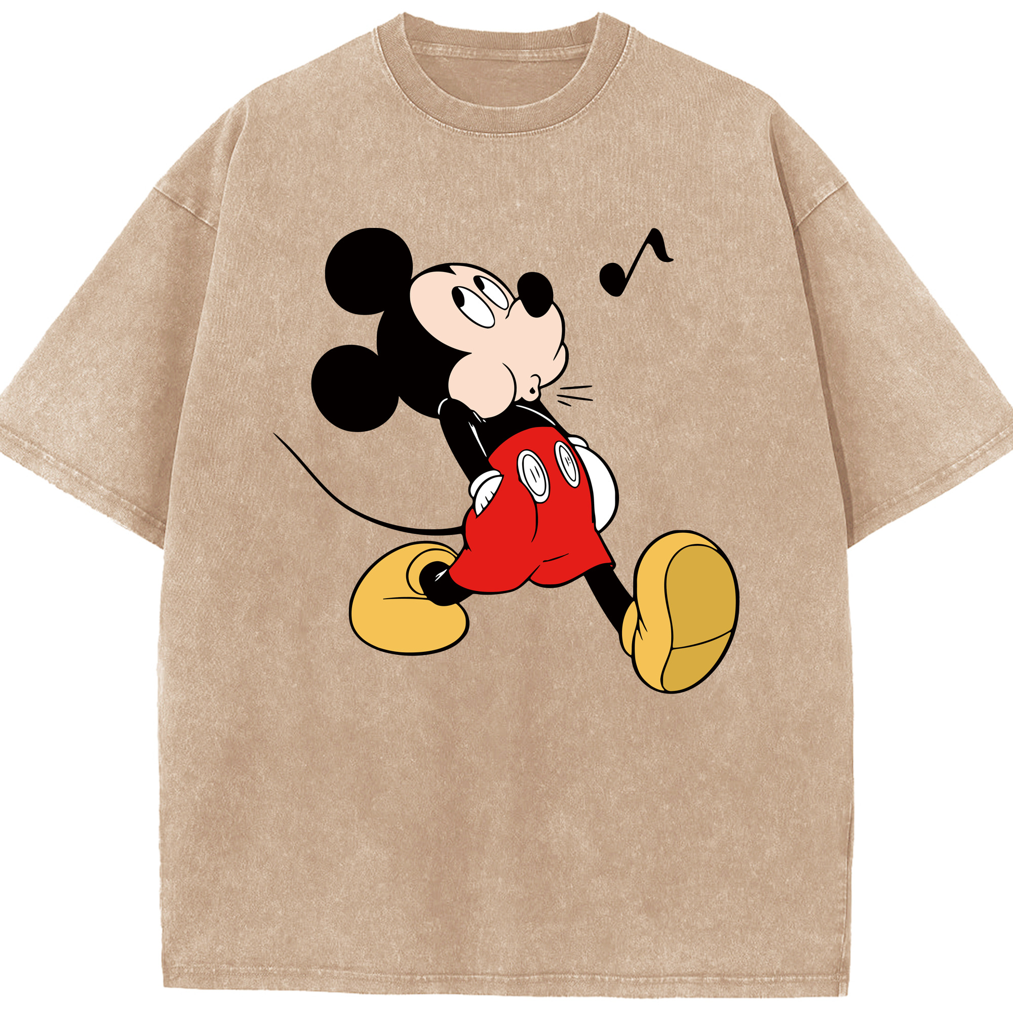 （画像用） ミッキーマウス Mickey Mouse 綿100% ヴィンテージ風 半袖Tシャツ（フロントプリント）