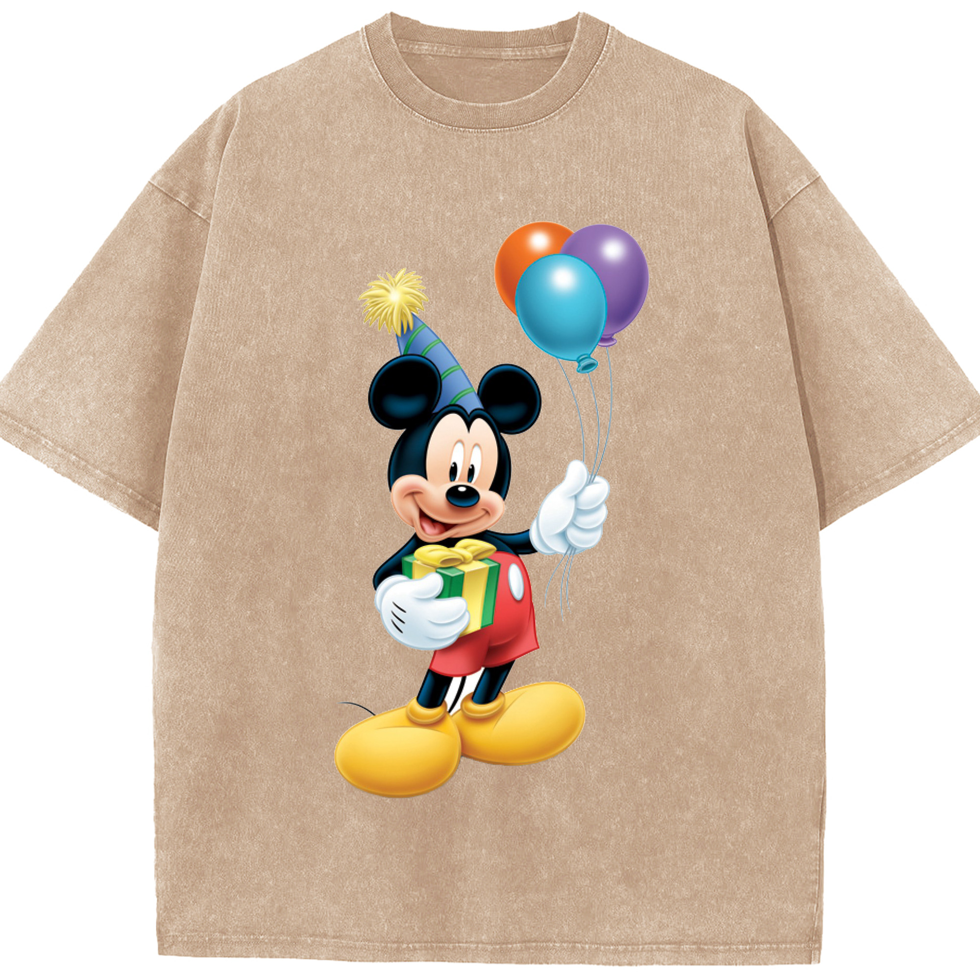 （画像用） ミッキーマウス Mickey Mouse 綿100% ヴィンテージ風 半袖Tシャツ（フロントプリント）