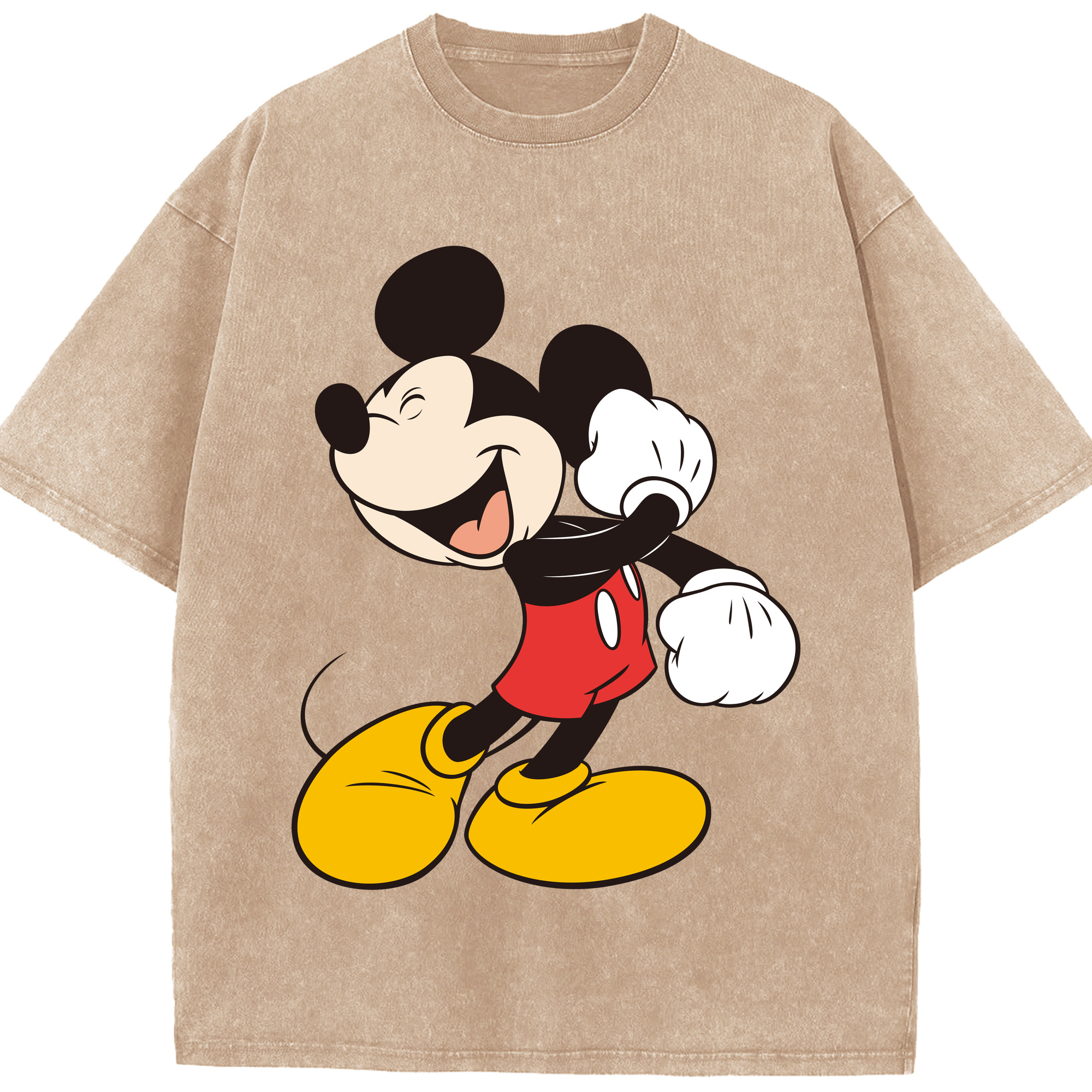 （画像用） ミッキーマウス Mickey Mouse 綿100% ヴィンテージ風 半袖Tシャツ（フロントプリント）