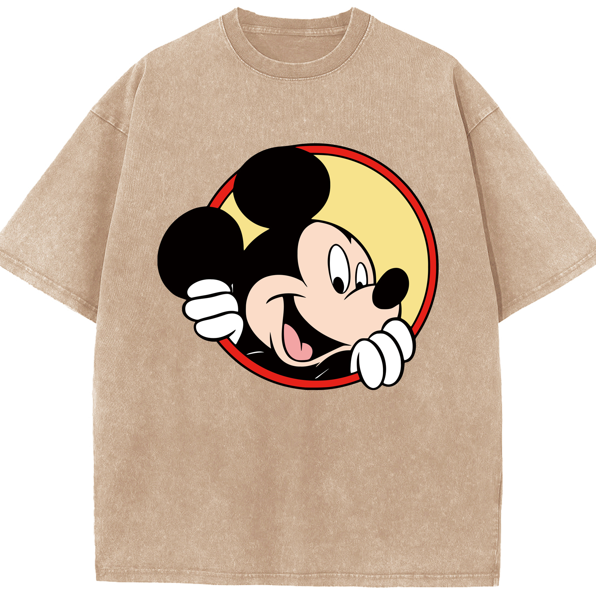（画像用） ミッキーマウス Mickey Mouse 綿100% ヴィンテージ風 半袖Tシャツ（フロントプリント）