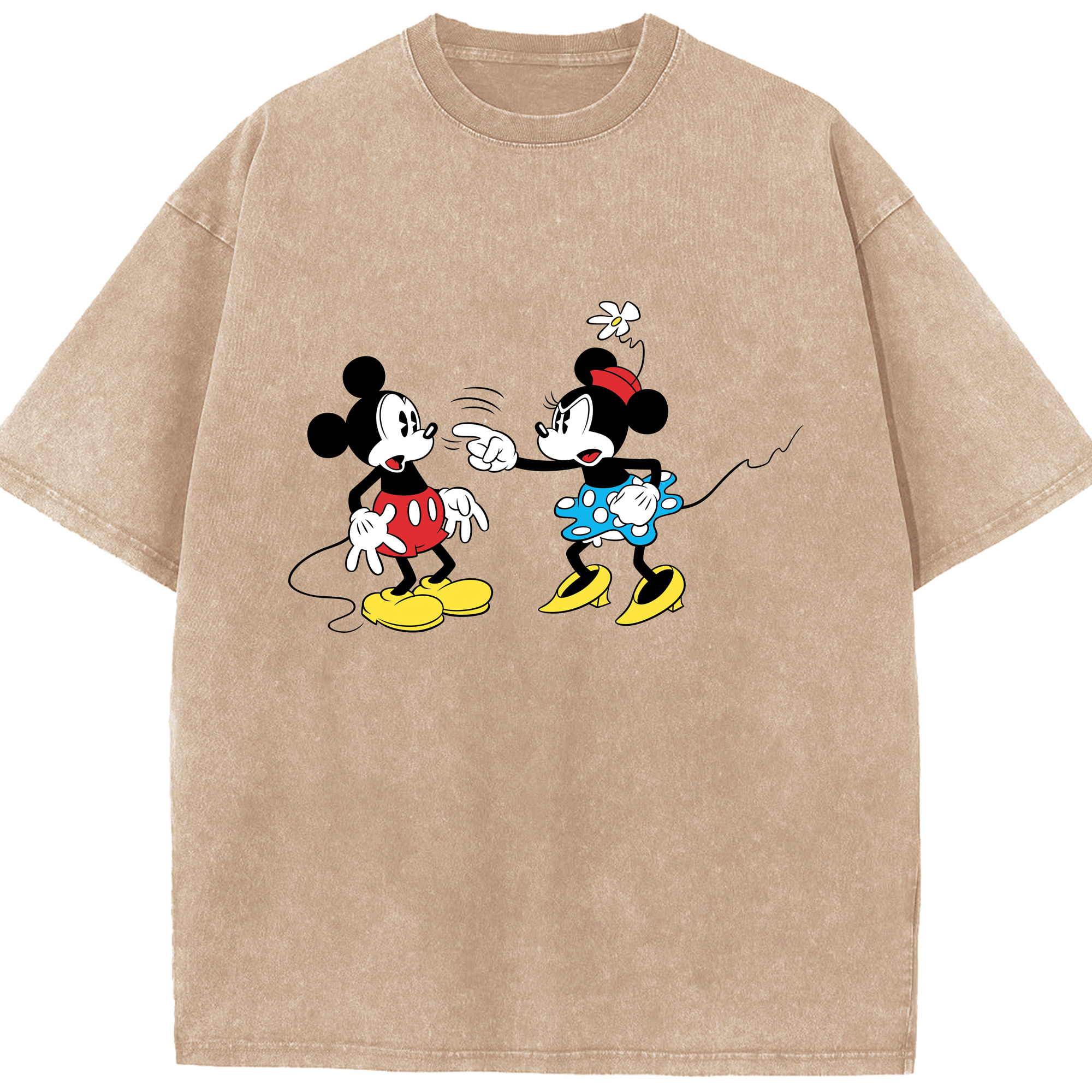（画像用） ミッキーマウス Mickey Mouse 綿100% ヴィンテージ風 半袖Tシャツ（フロントプリント）