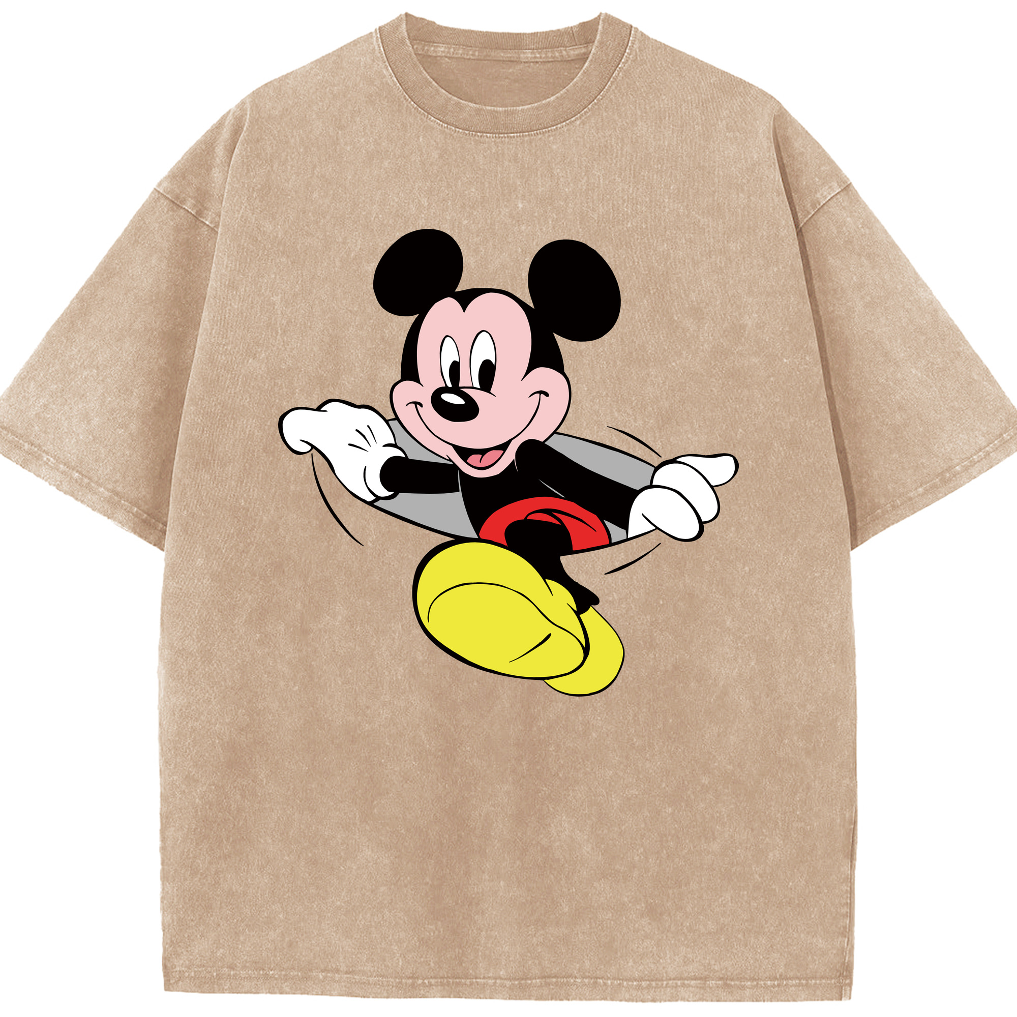 （画像用） ミッキーマウス Mickey Mouse 綿100% ヴィンテージ風 半袖Tシャツ（フロントプリント）