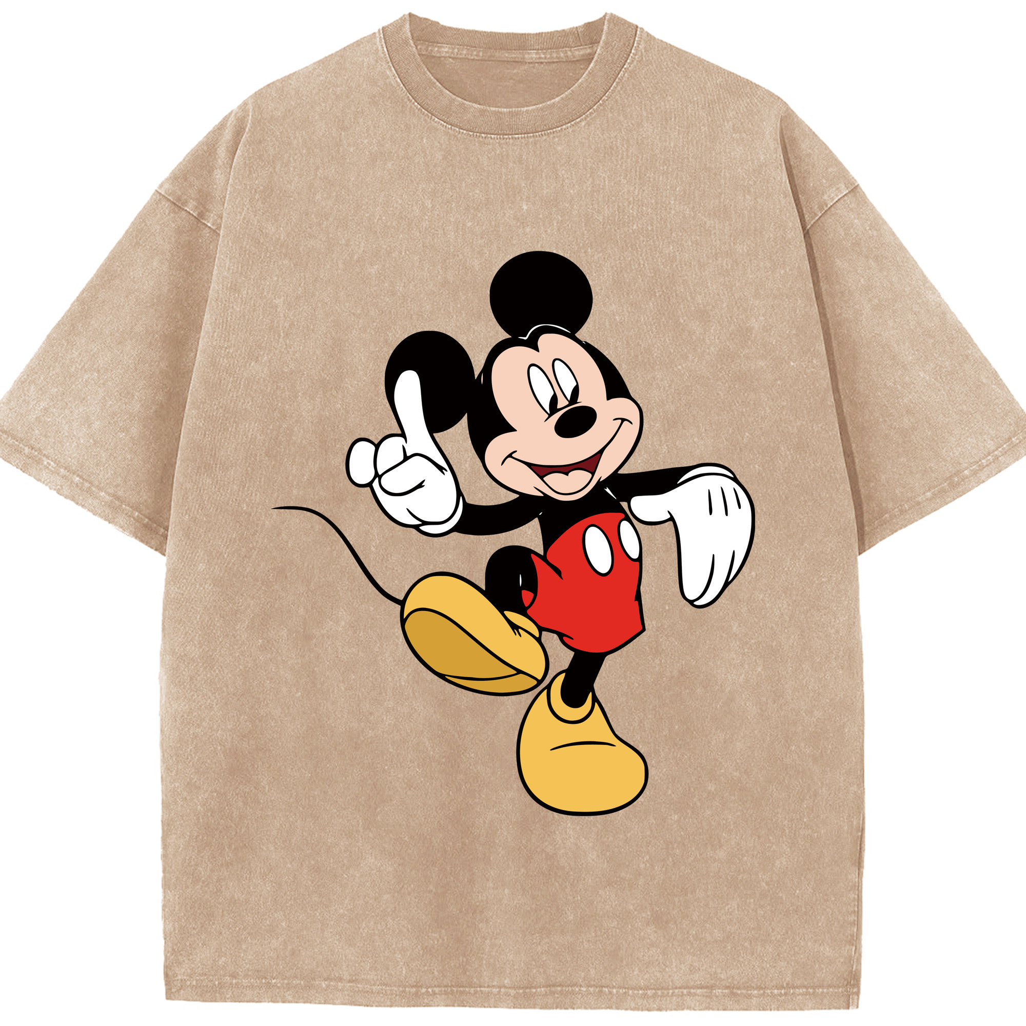 （画像用） ミッキーマウス Mickey Mouse 綿100% ヴィンテージ風 半袖Tシャツ（フロントプリント）
