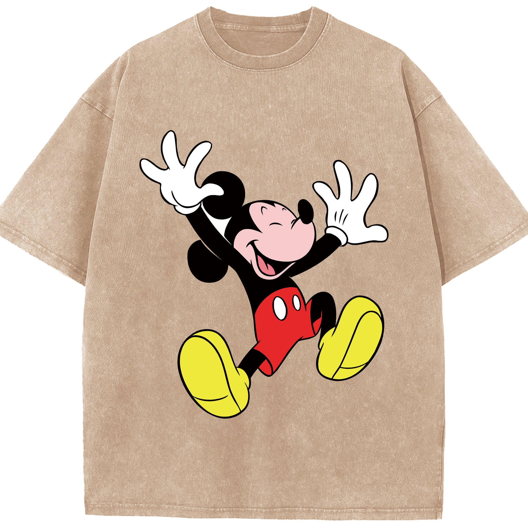 （画像用） ミッキーマウス Mickey Mouse 綿100% ヴィンテージ風 半袖Tシャツ（フロントプリント）