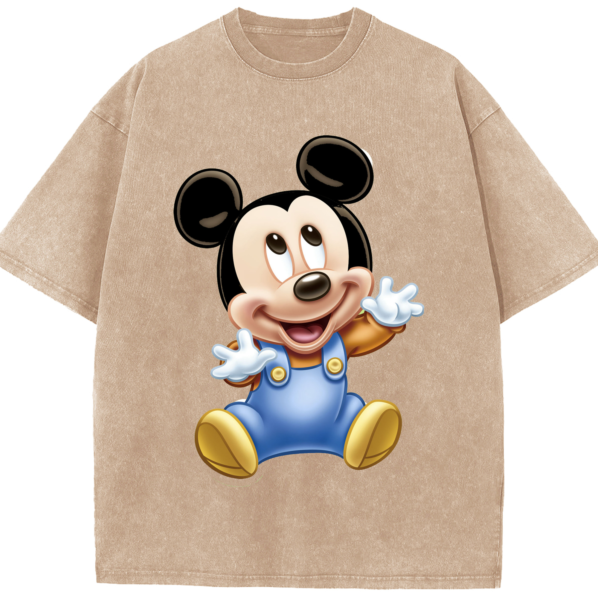 （画像用） ミッキーマウス Mickey Mouse 綿100% ヴィンテージ風 半袖Tシャツ（フロントプリント）