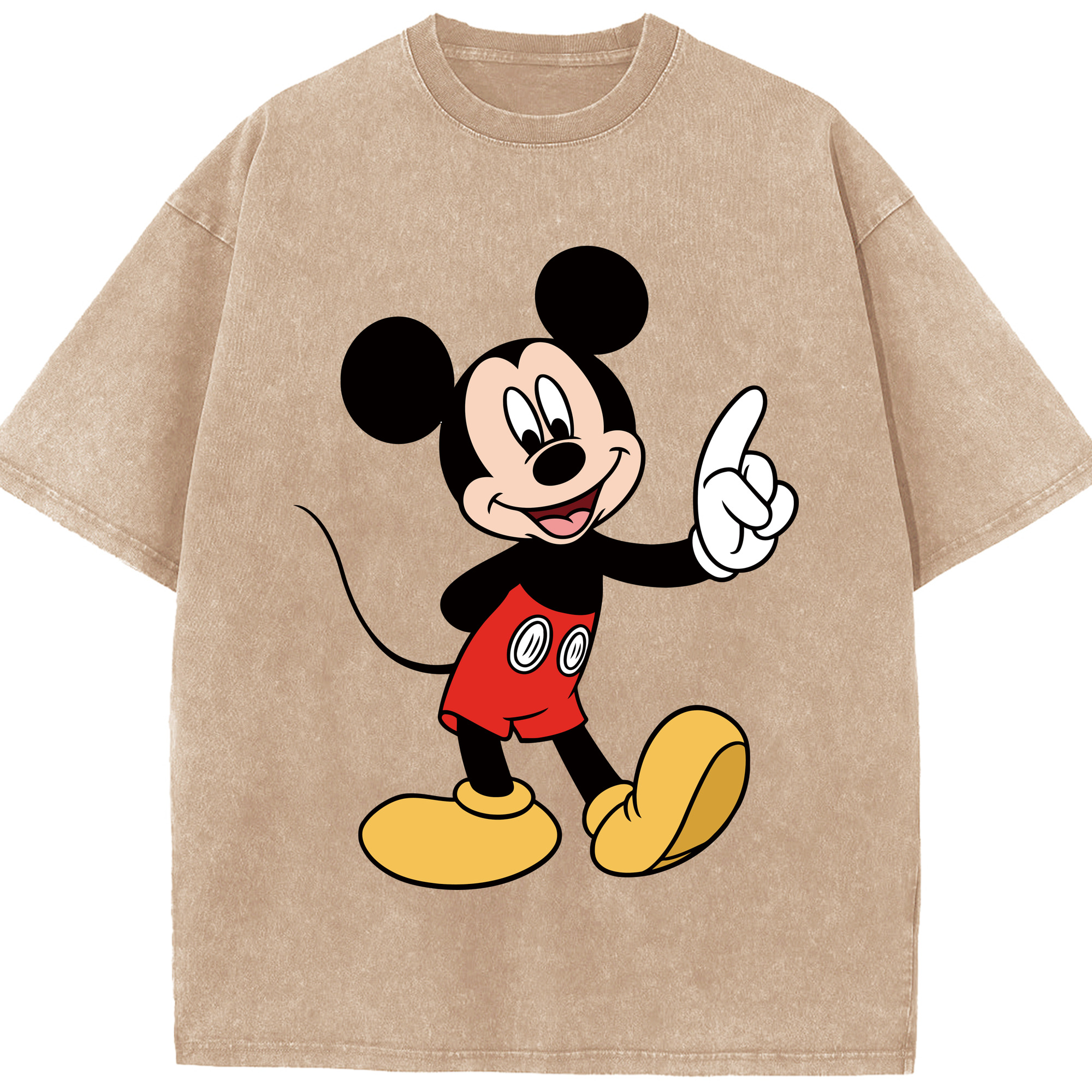 （画像用） ミッキーマウス Mickey Mouse 綿100% ヴィンテージ風 半袖Tシャツ（フロントプリント）