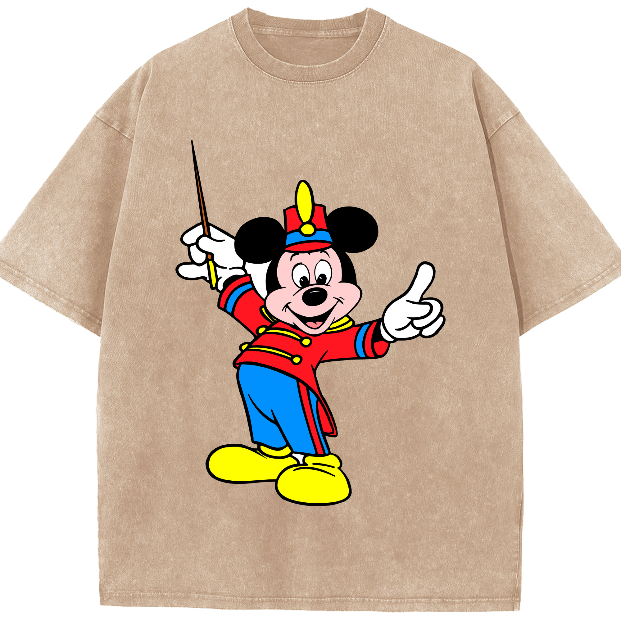 （画像用） ミッキーマウス Mickey Mouse 綿100% ヴィンテージ風 半袖Tシャツ（フロントプリント）