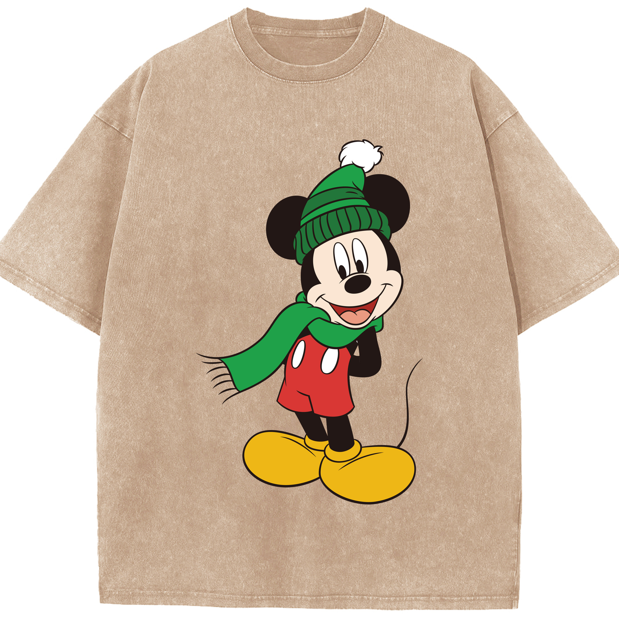 （画像用） ミッキーマウス Mickey Mouse 綿100% ヴィンテージ風 半袖Tシャツ（フロントプリント）
