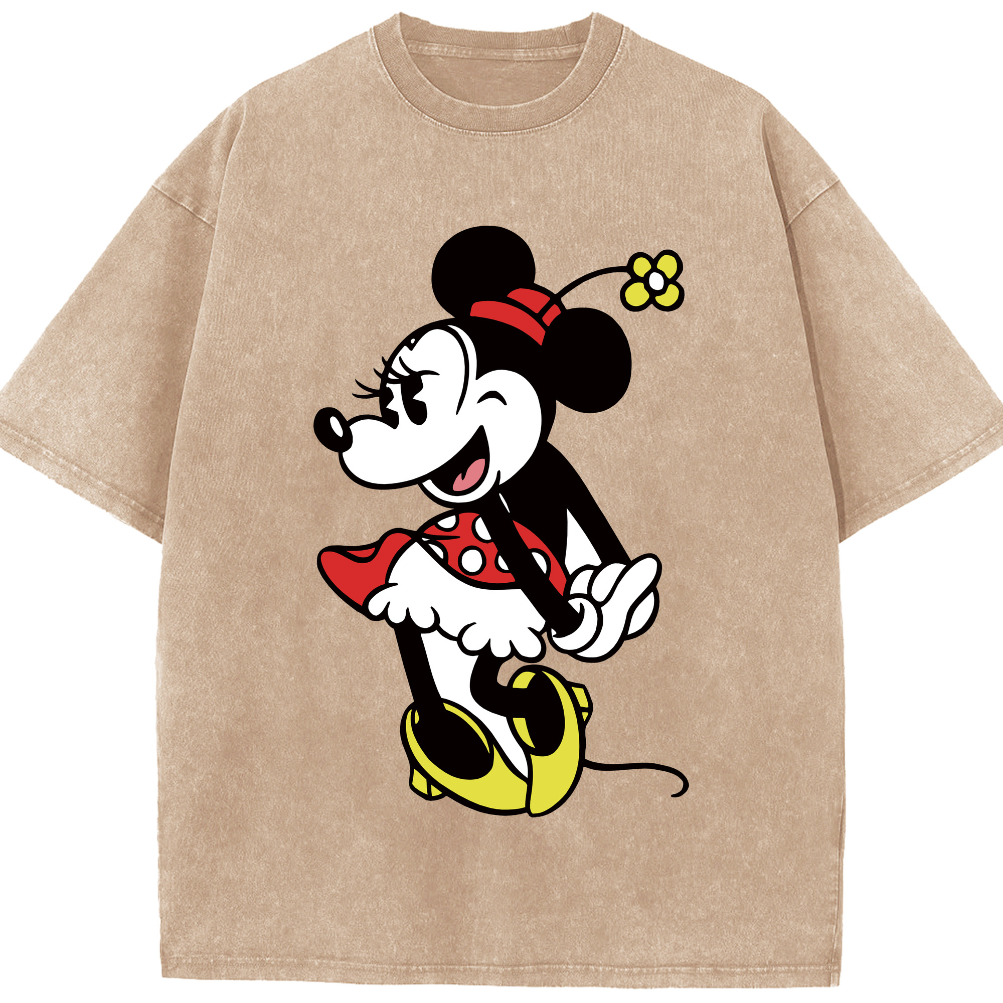 （画像用） ミッキーマウス Mickey Mouse 綿100% ヴィンテージ風 半袖Tシャツ（フロントプリント）