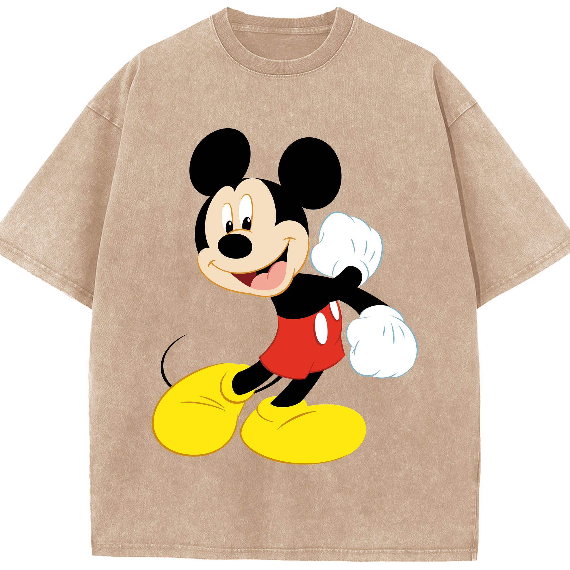 （画像用） ミッキーマウス Mickey Mouse 綿100% ヴィンテージ風 半袖Tシャツ（フロントプリント）