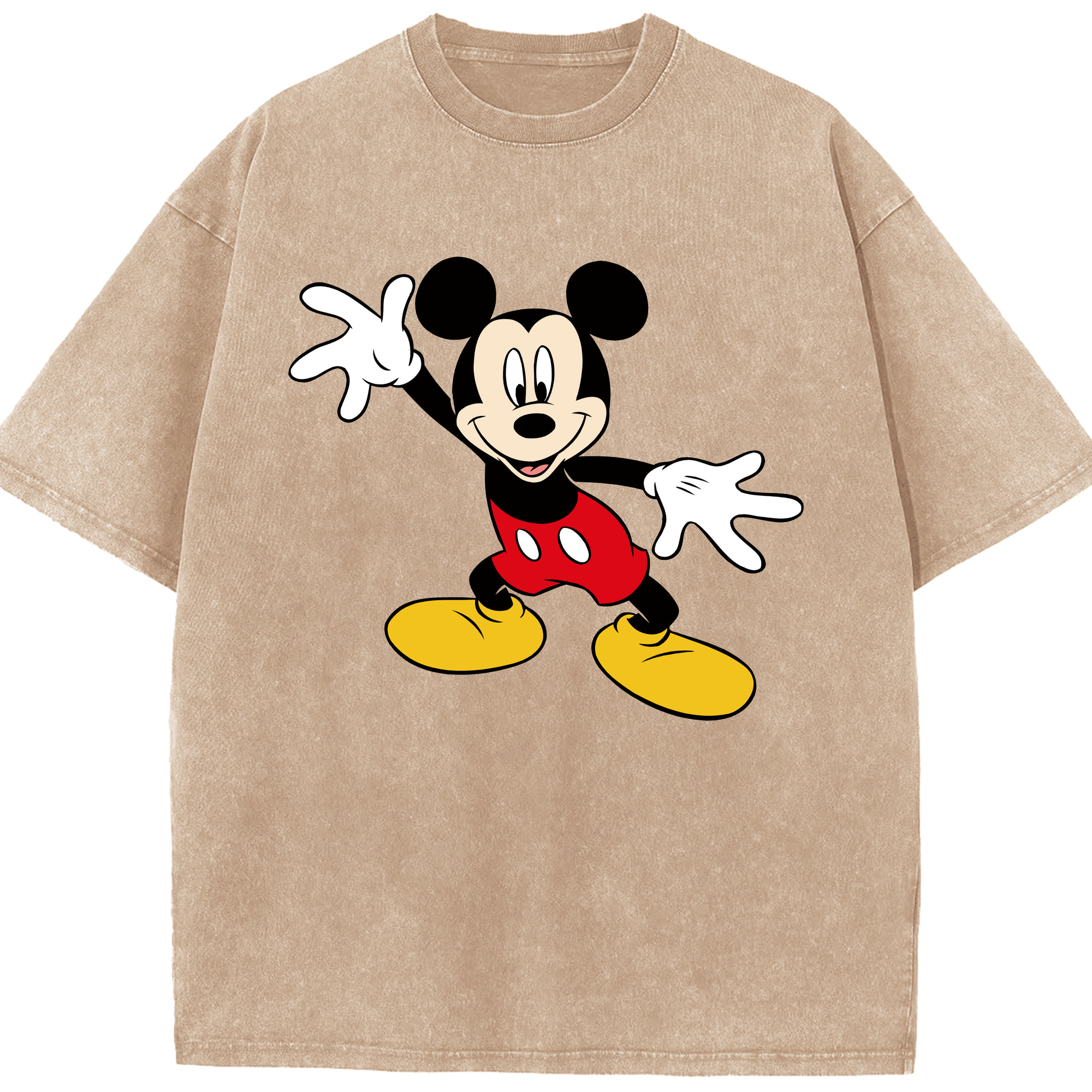 （画像用） ミッキーマウス Mickey Mouse 綿100% ヴィンテージ風 半袖Tシャツ（フロントプリント）