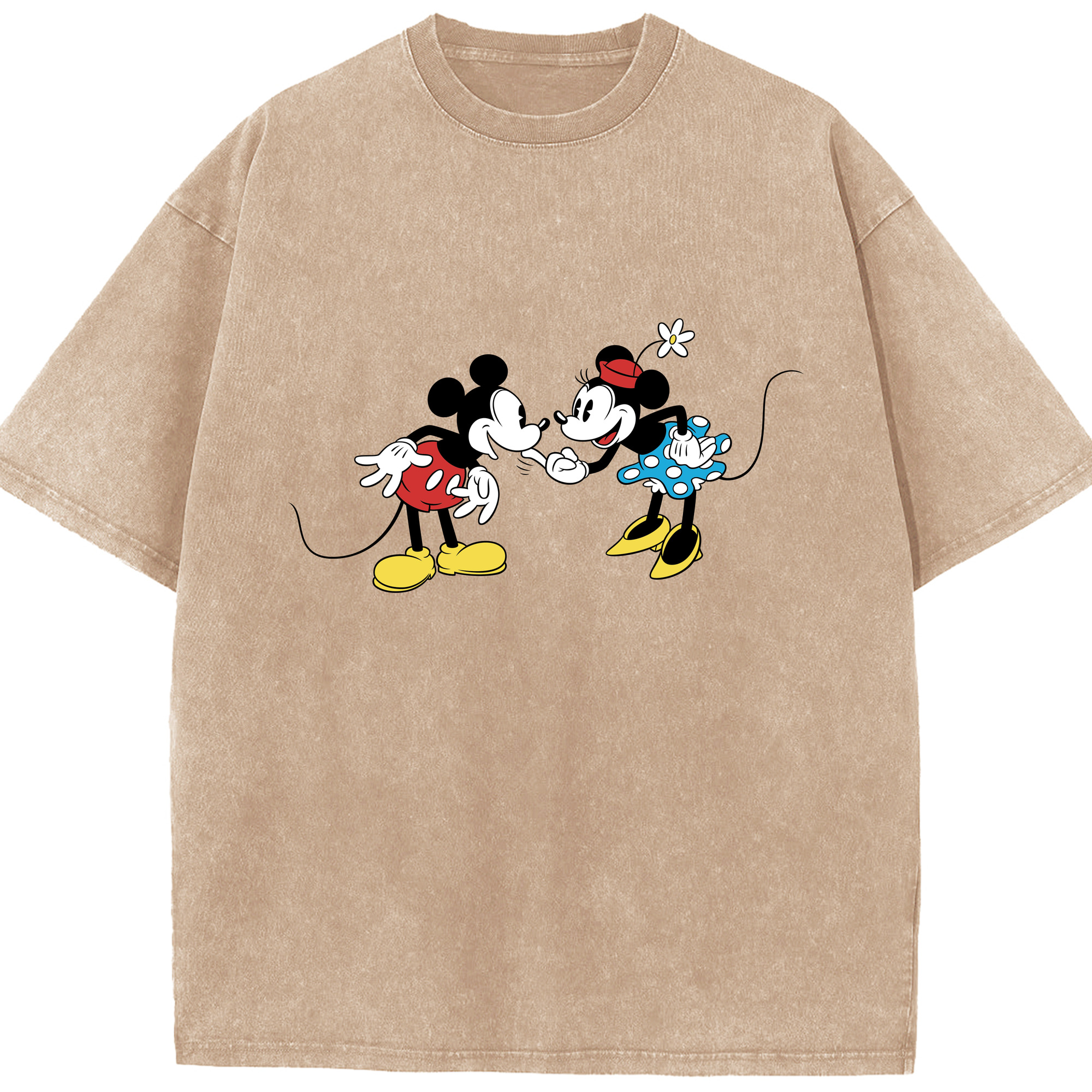（画像用） ミッキーマウス Mickey Mouse 綿100% ヴィンテージ風 半袖Tシャツ（フロントプリント）
