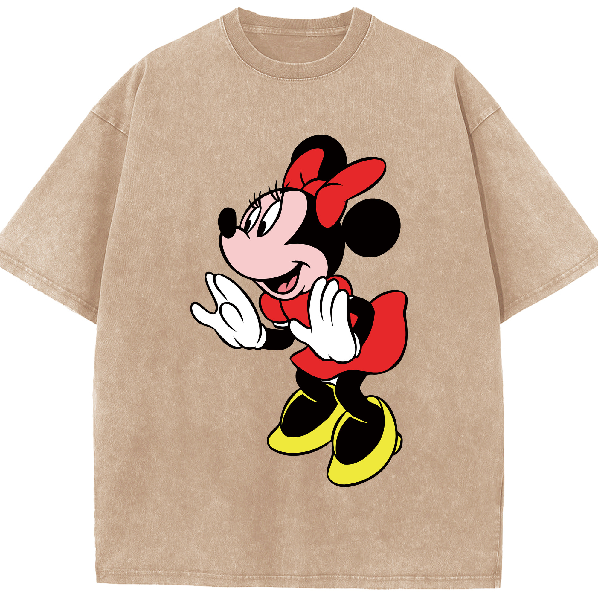 （画像用） ミッキーマウス Mickey Mouse 綿100% ヴィンテージ風 半袖Tシャツ（フロントプリント）