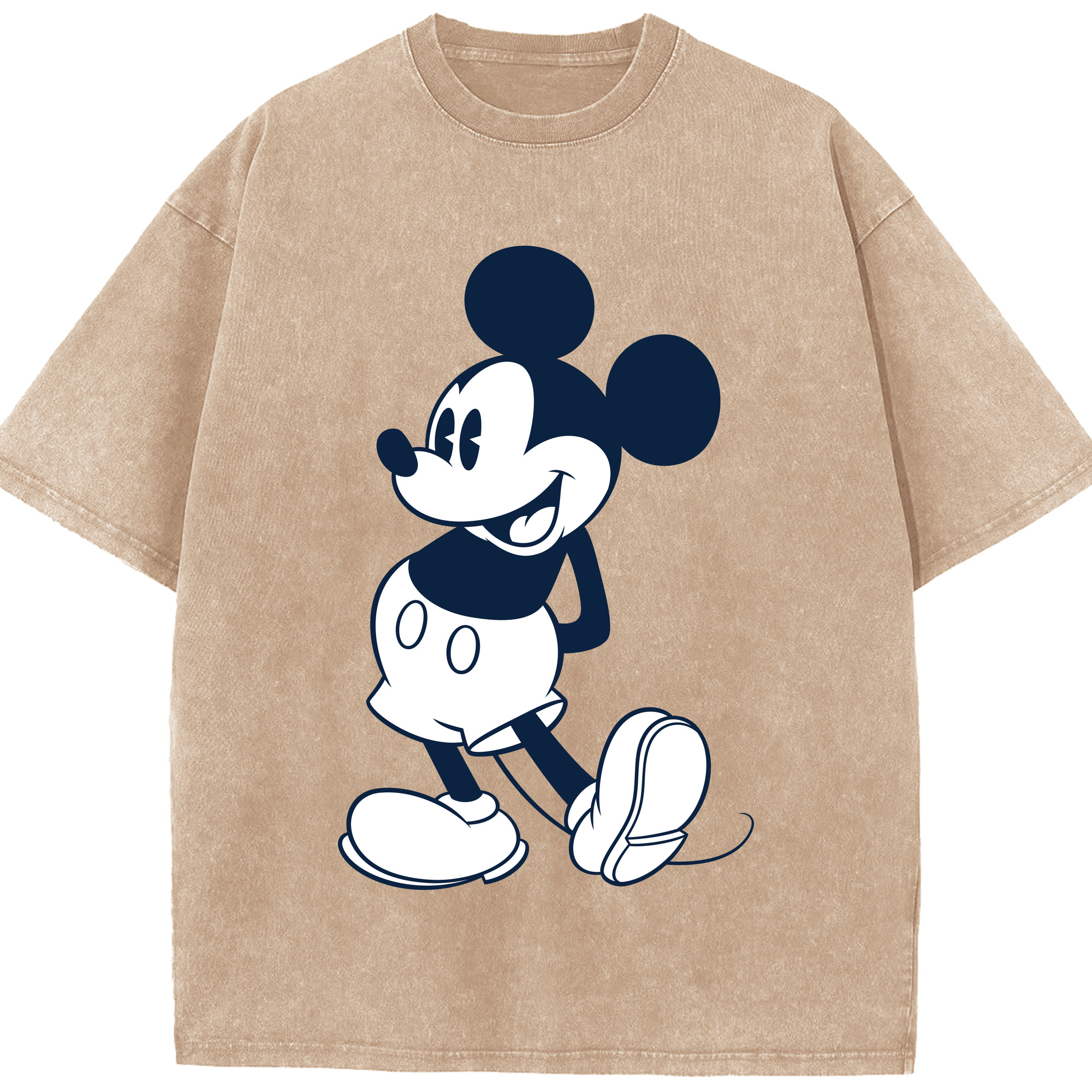 （画像用） ミッキーマウス Mickey Mouse 綿100% ヴィンテージ風 半袖Tシャツ（フロントプリント）