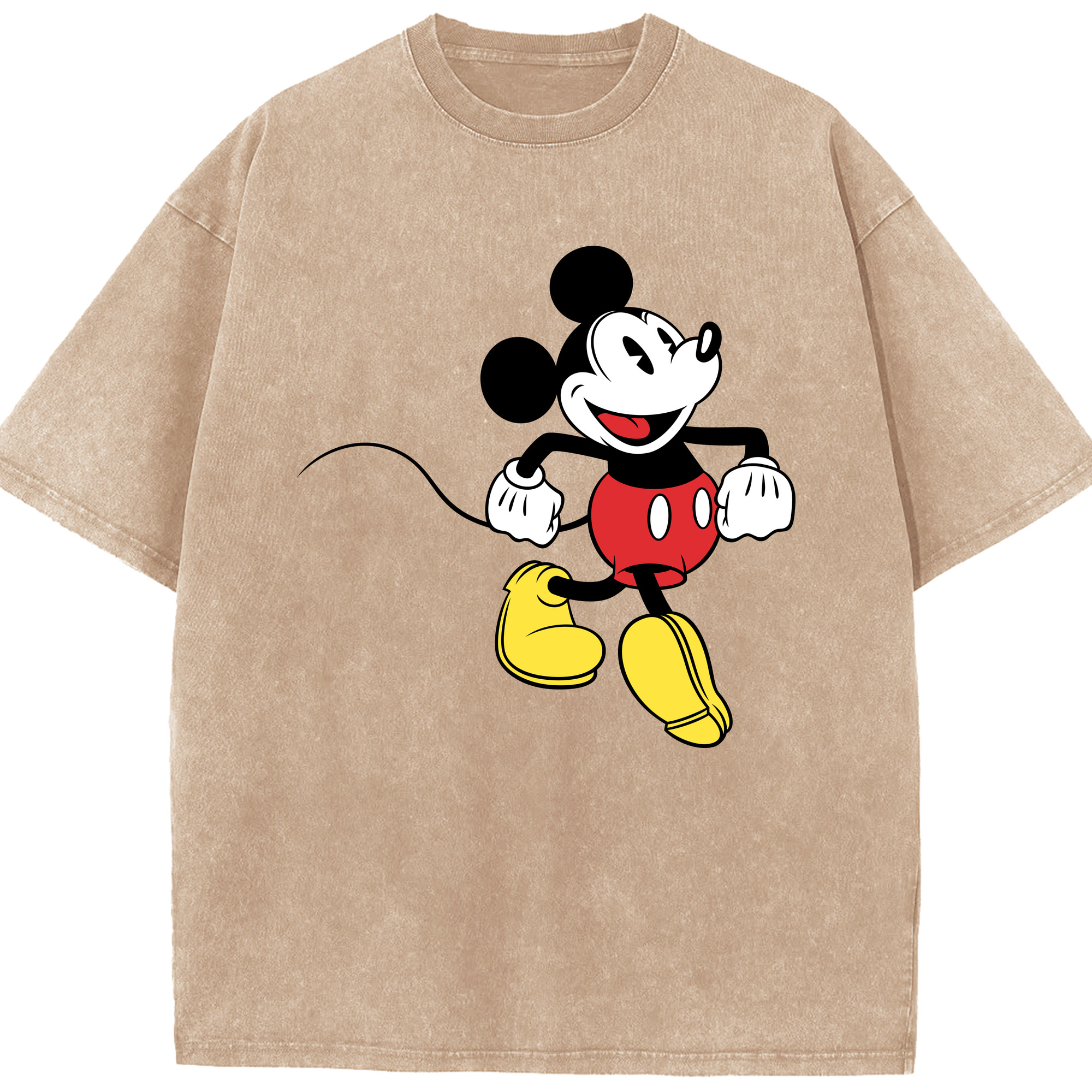 （画像用） ミッキーマウス Mickey Mouse 綿100% ヴィンテージ風 半袖Tシャツ（フロントプリント）