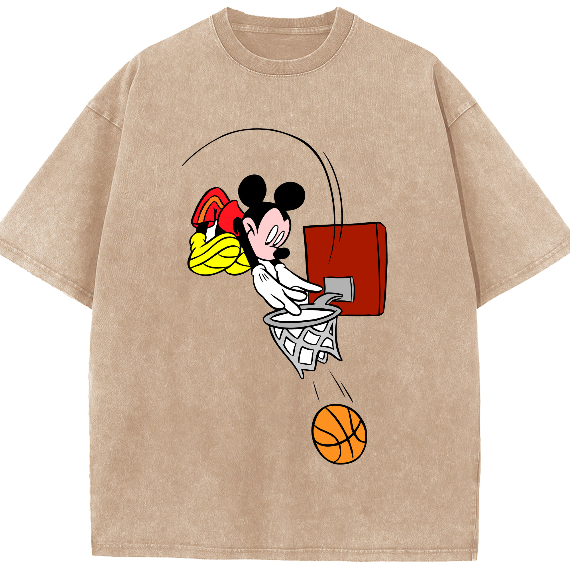 （画像用） ミッキーマウス Mickey Mouse 綿100% ヴィンテージ風 半袖Tシャツ（フロントプリント）