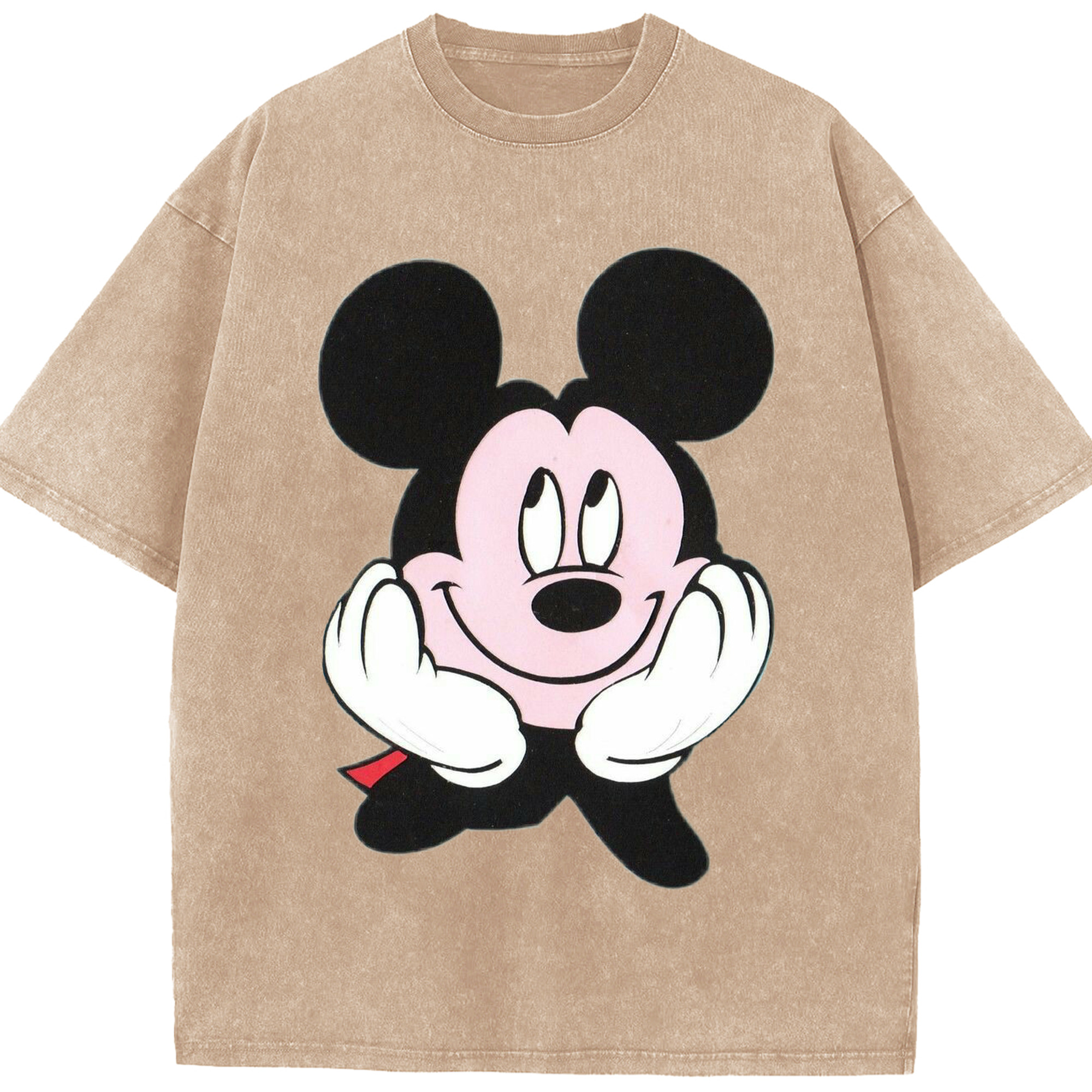 （画像用） ミッキーマウス Mickey Mouse 綿100% ヴィンテージ風 半袖Tシャツ（フロントプリント）