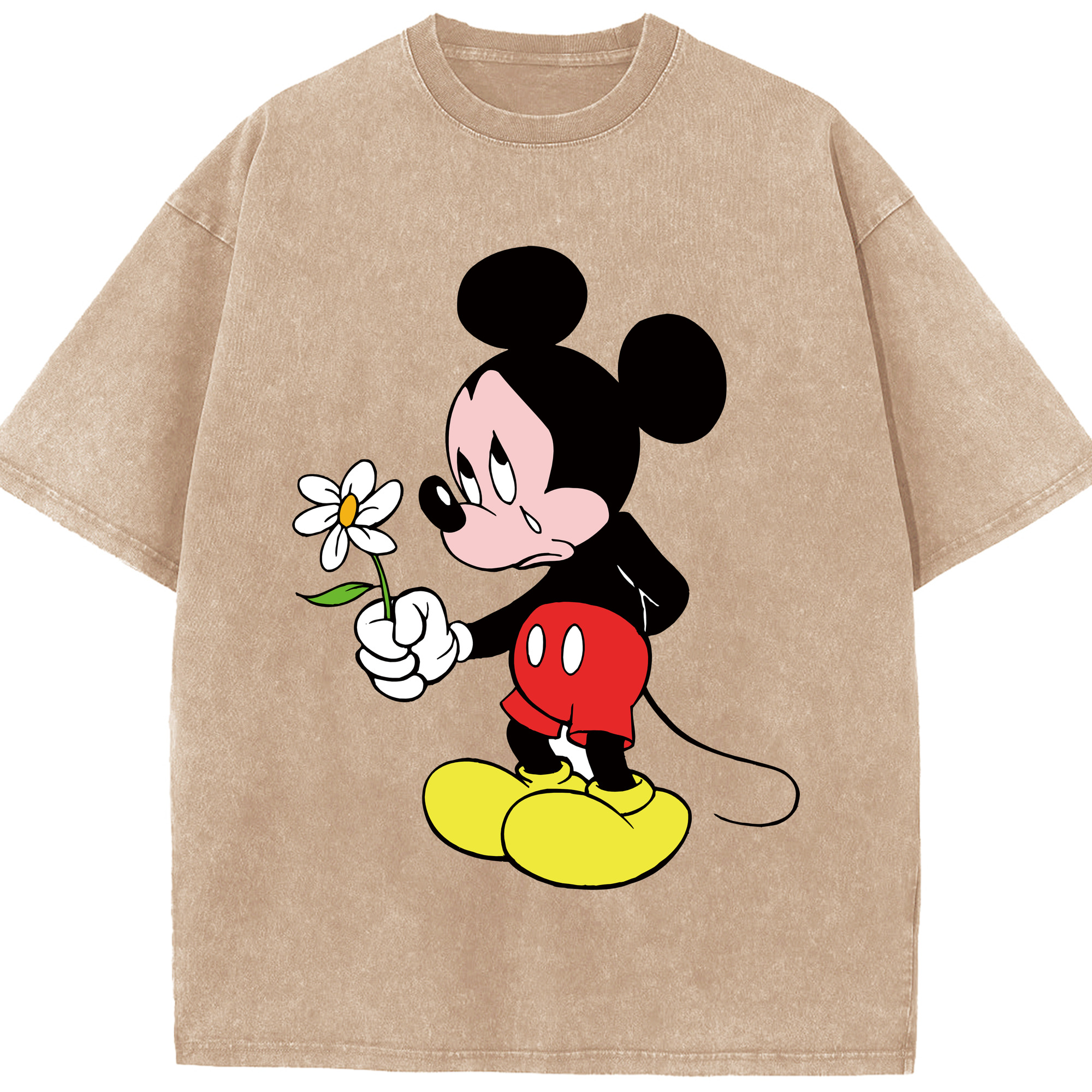 （画像用） ミッキーマウス Mickey Mouse 綿100% ヴィンテージ風 半袖Tシャツ（フロントプリント）