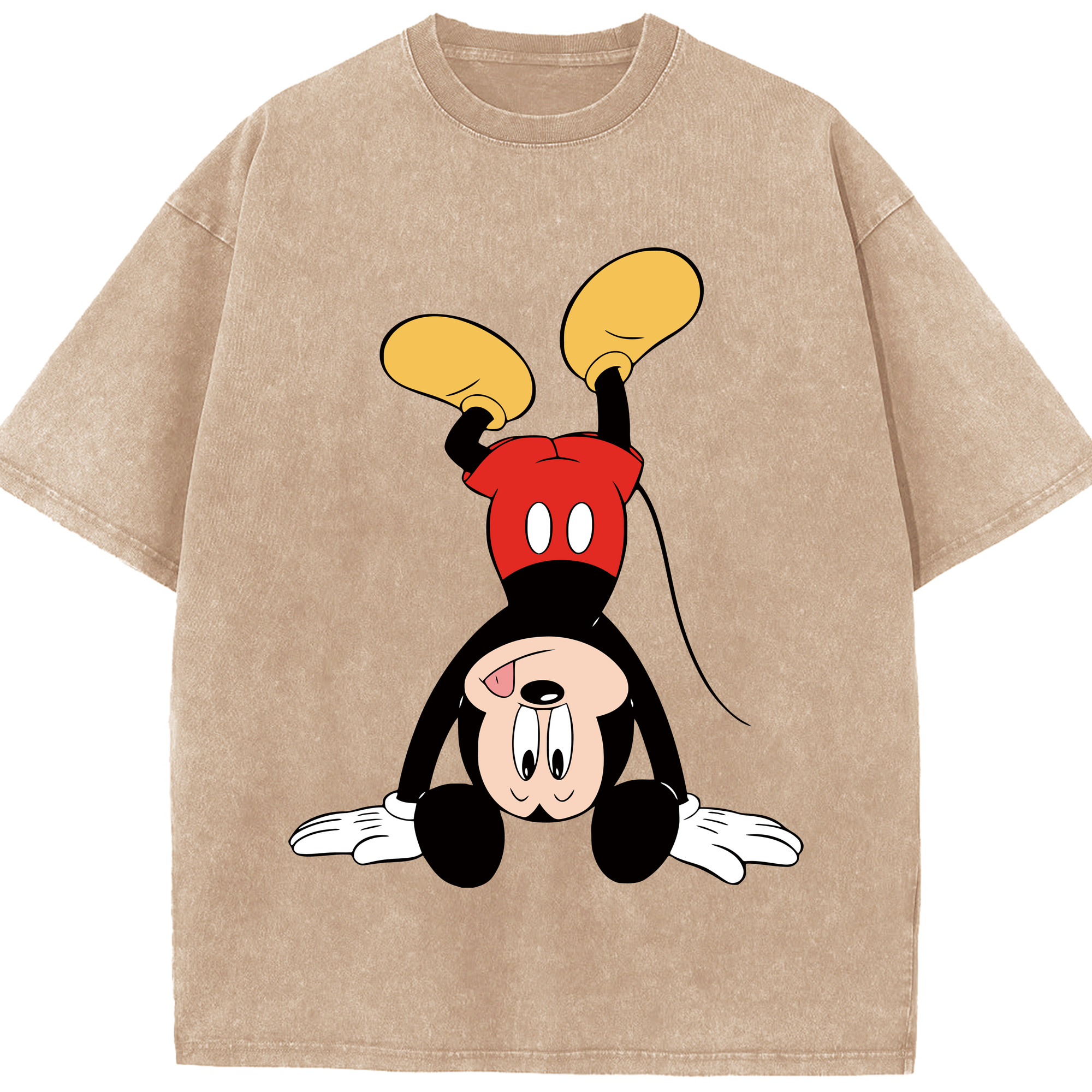（画像用） ミッキーマウス Mickey Mouse 綿100% ヴィンテージ風 半袖Tシャツ（フロントプリント）