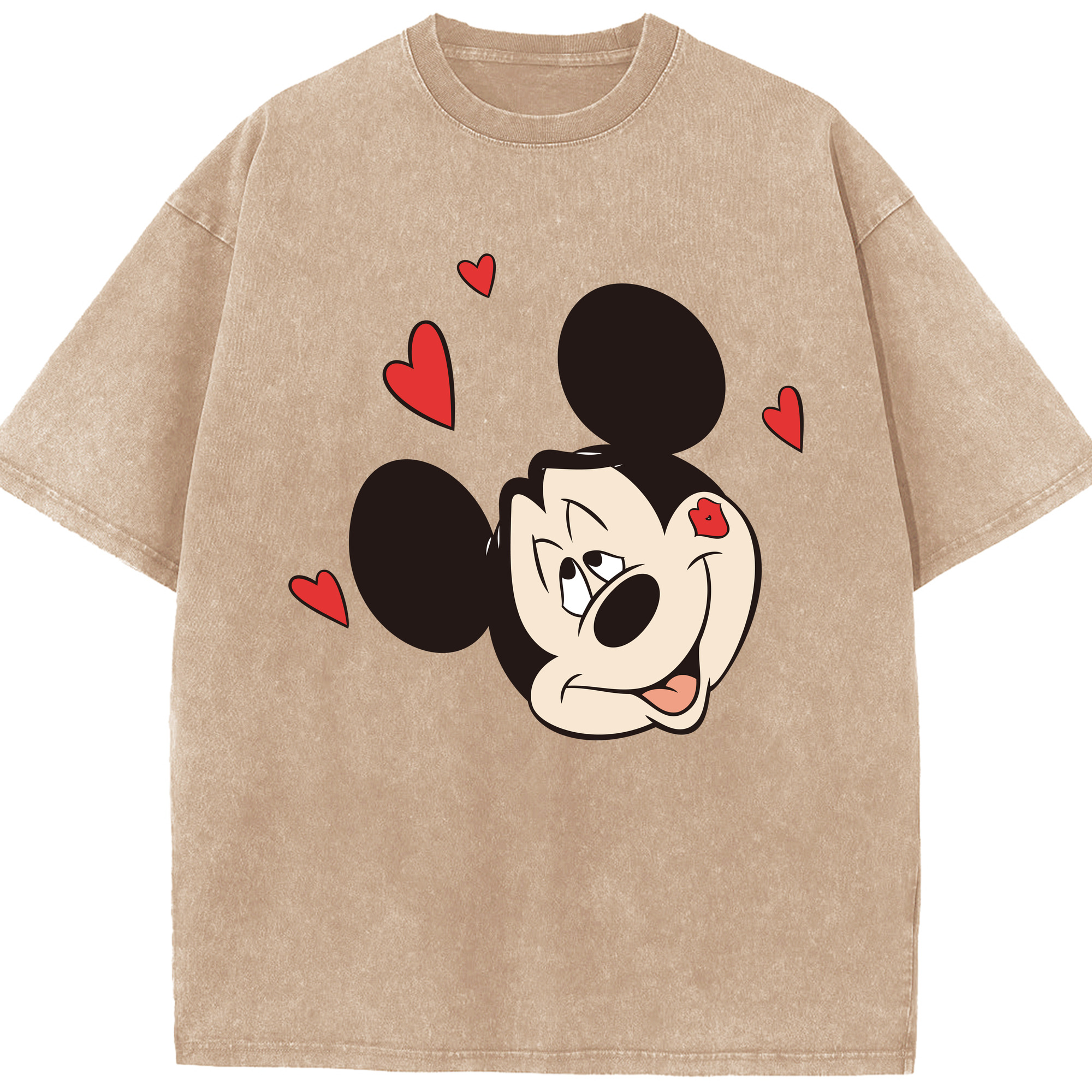 （画像用） ミッキーマウス Mickey Mouse 綿100% ヴィンテージ風 半袖Tシャツ（フロントプリント）