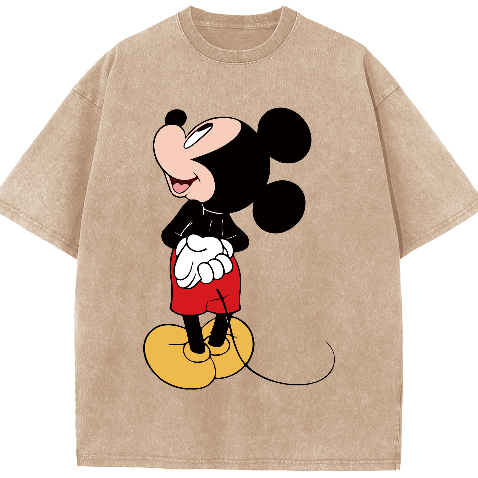 （画像用） ミッキーマウス Mickey Mouse 綿100% ヴィンテージ風 半袖Tシャツ（フロントプリント）