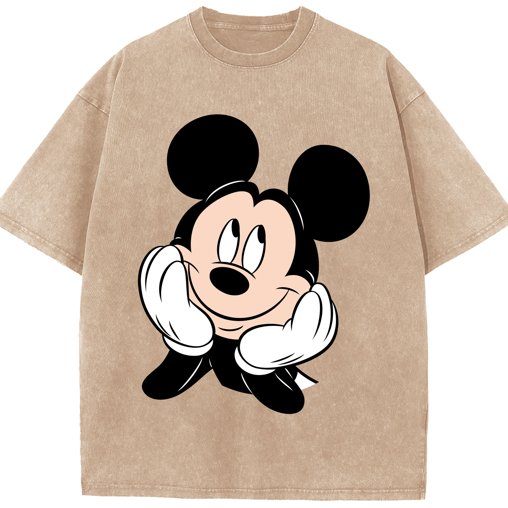 （画像用） ミッキーマウス Mickey Mouse 綿100% ヴィンテージ風 半袖Tシャツ（フロントプリント）